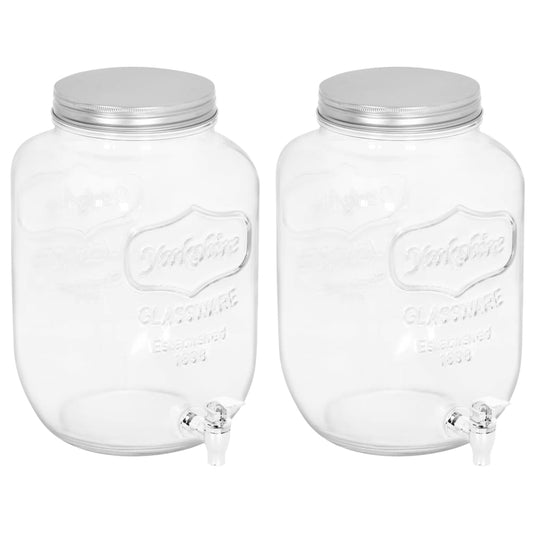 Drankdispensers 2 st 8050 ml glas