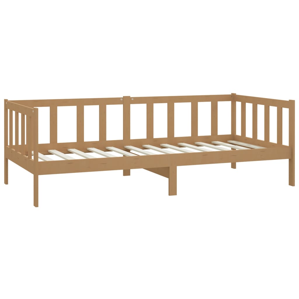 Bedbank massief grenenhout honingbruin 90x200 cm