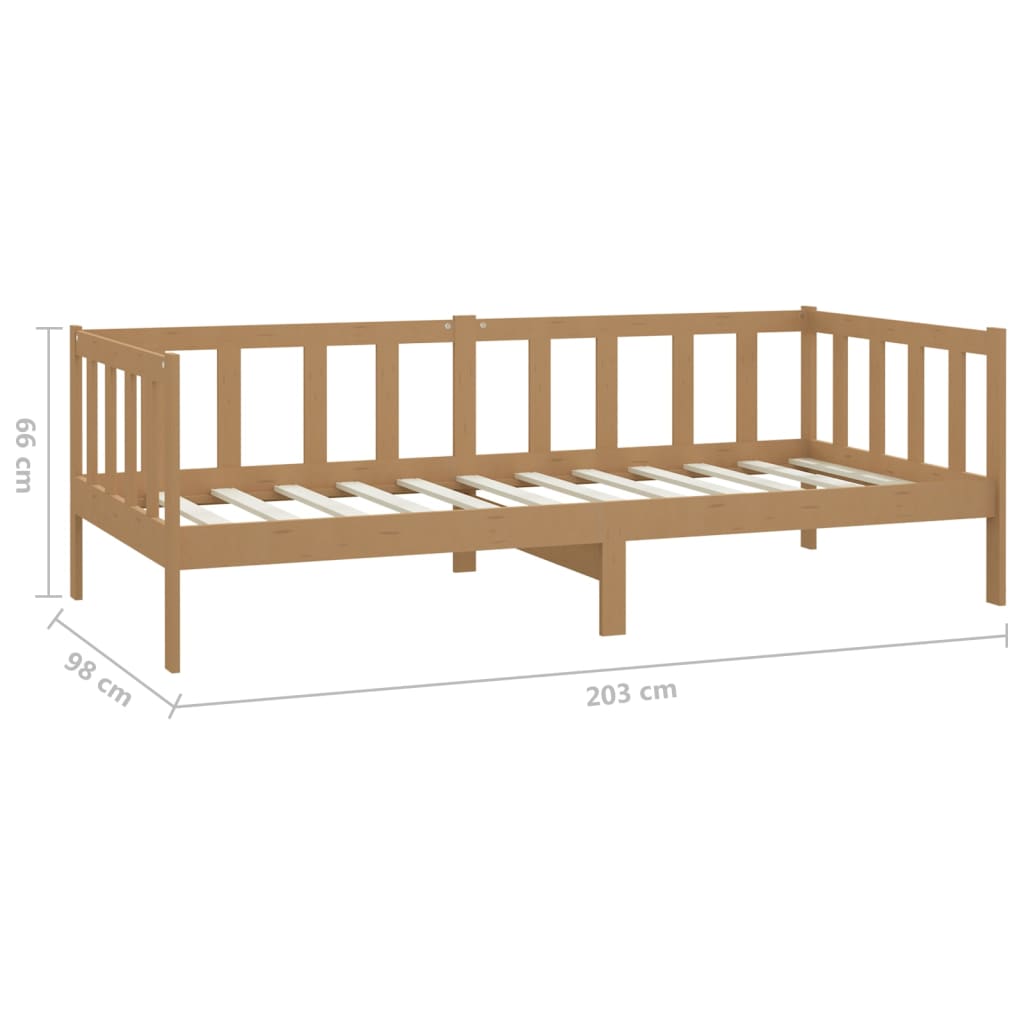 Bedbank massief grenenhout honingbruin 90x200 cm