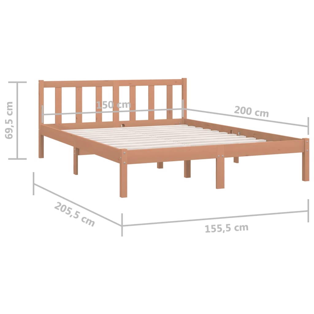 Bedframe grenenhout honingbruin 150x200 cm