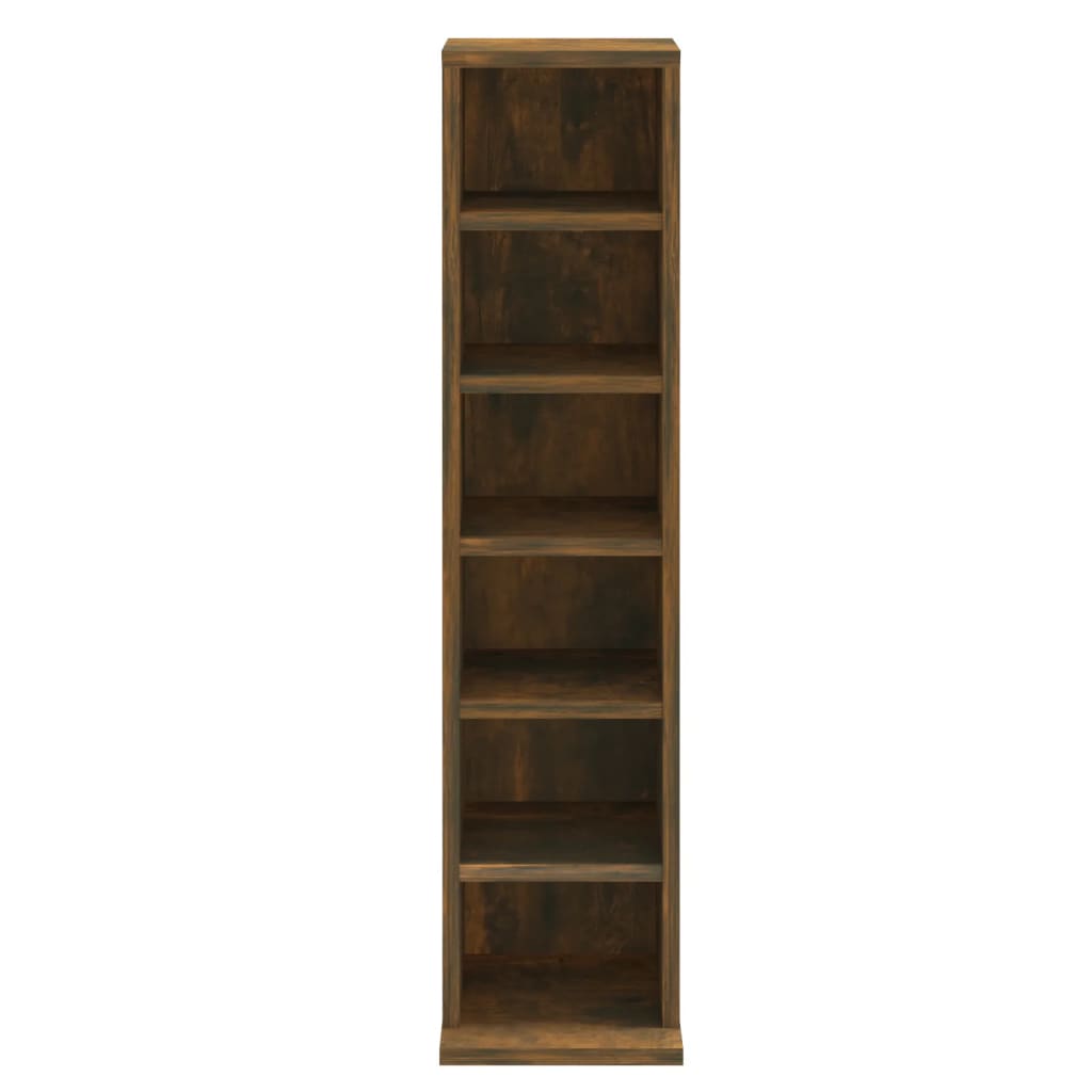 Cd-kast 21x20x88 cm bewerkt hout gerookt eikenkleurig