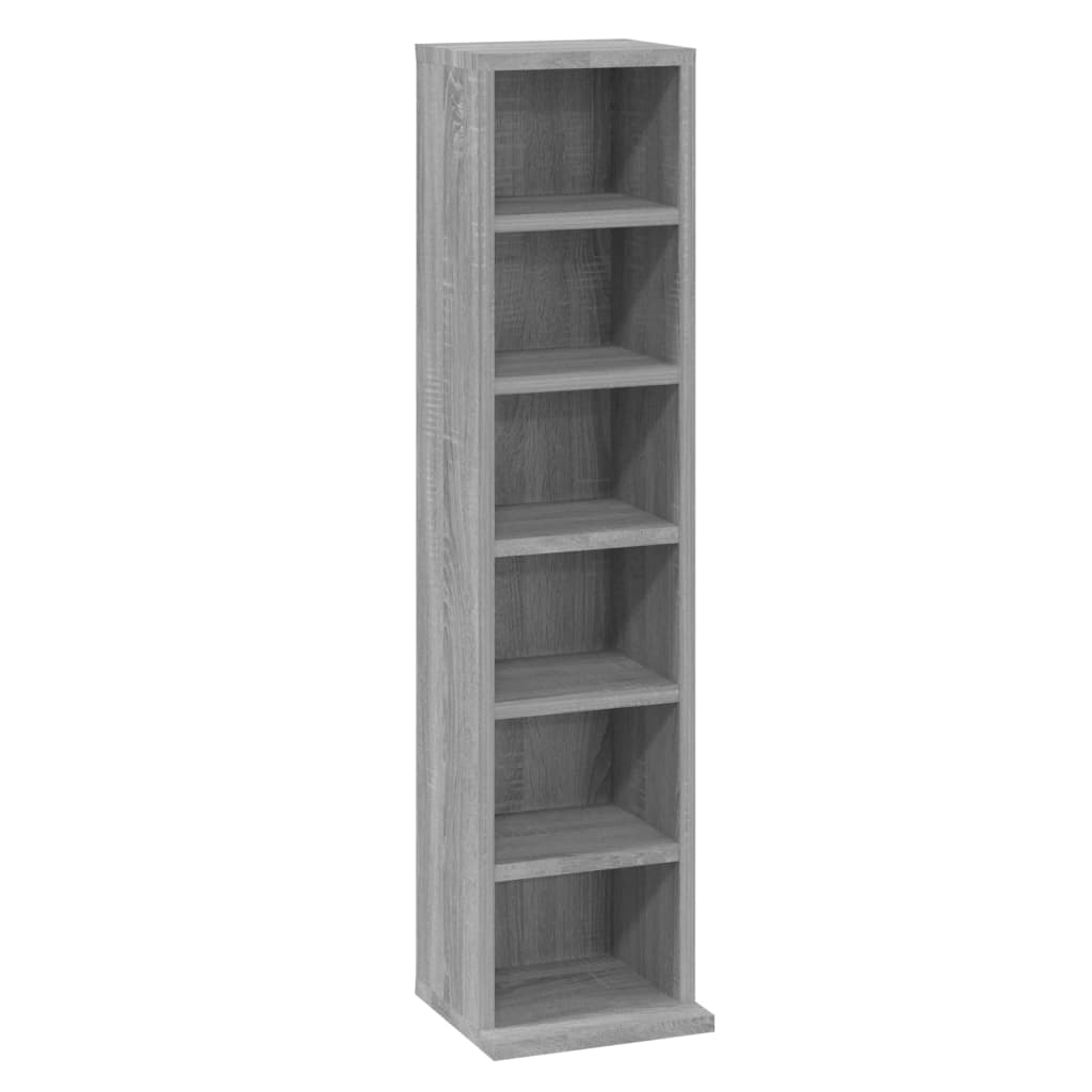 Cd-kast 21x20x88 cm bewerkt hout grijs sonoma eikenkleurig