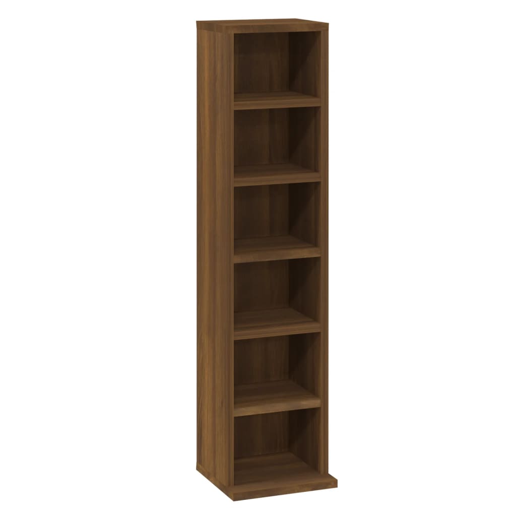 Cd-kast 21x20x88 cm bewerkt hout bruin eikenkleur