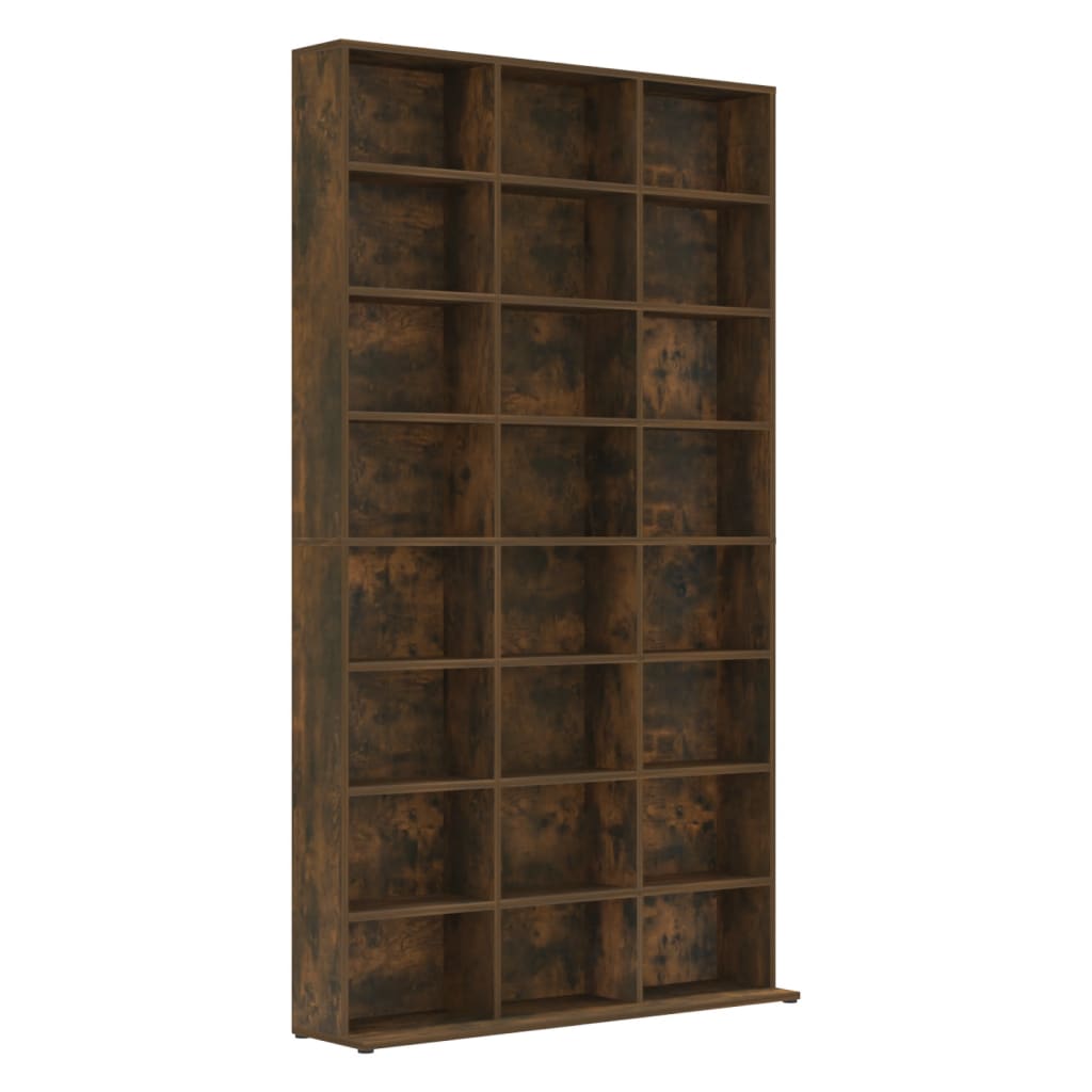 Cd-kast 102x23x177,5 cm bewerkt hout gerookt eikenkleurig