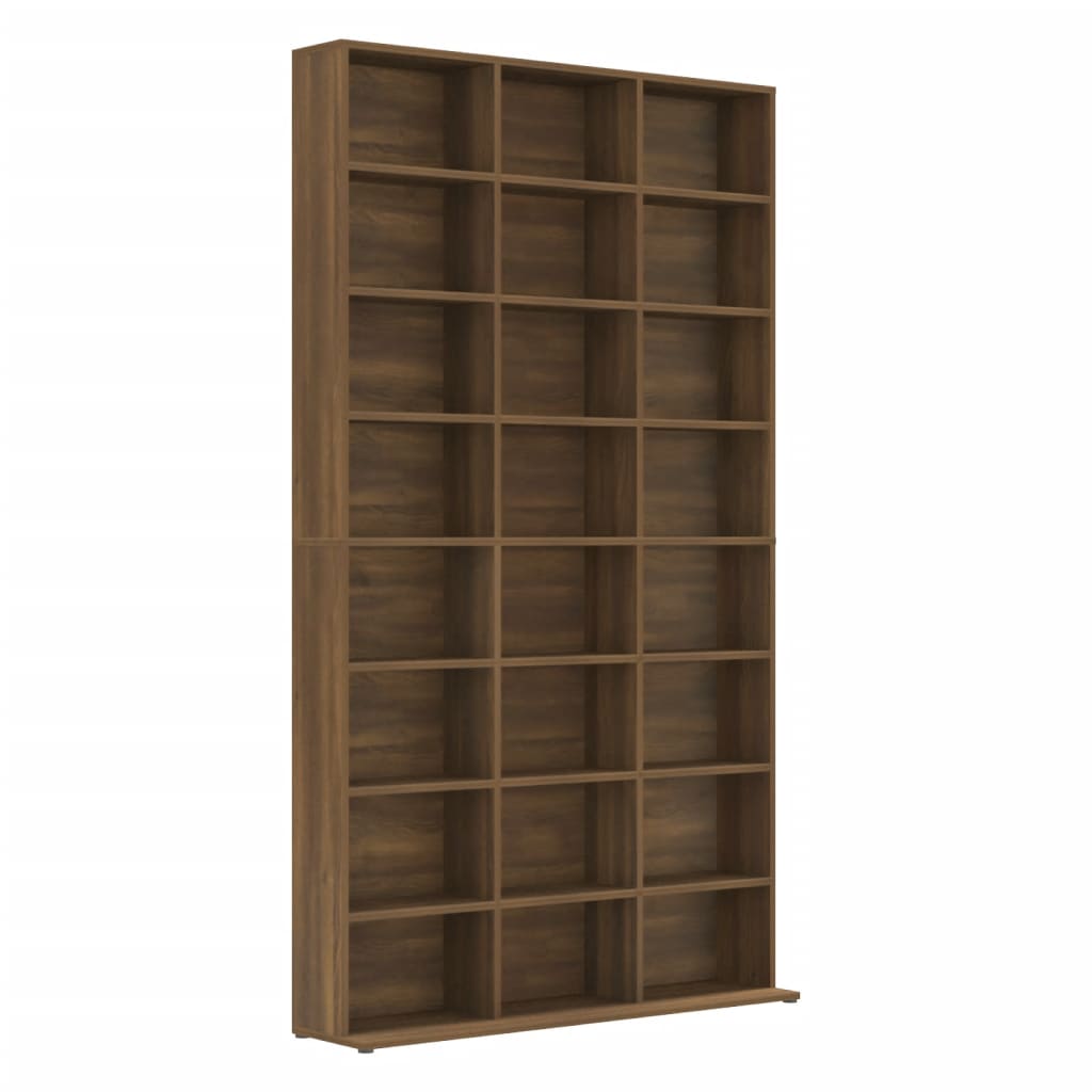 Cd-kast 102x23x177,5 cm bewerkt hout bruin eikenkleur