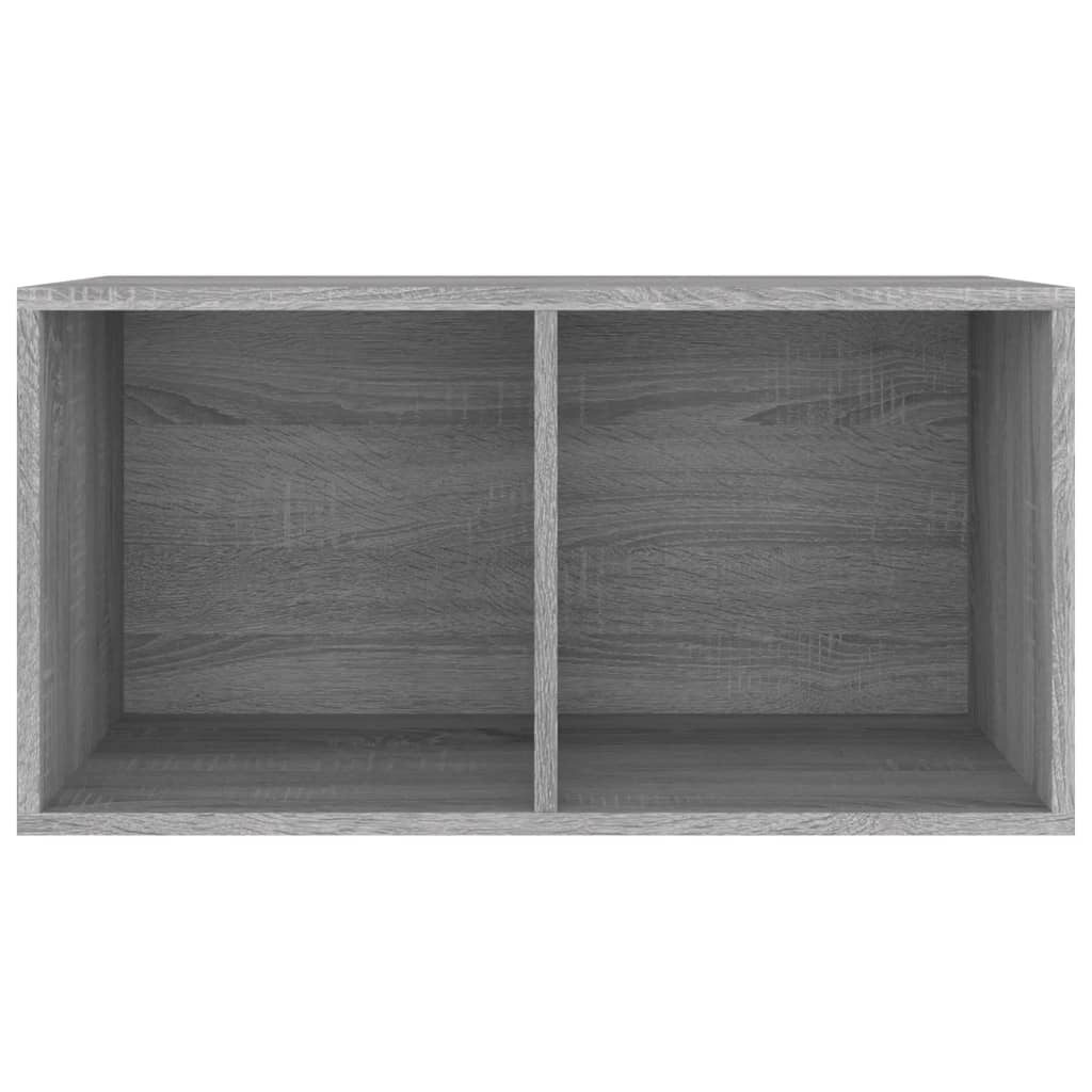 Opbergbox voor LP's 71x34x36 cm bewerkt hout grijs sonoma eiken