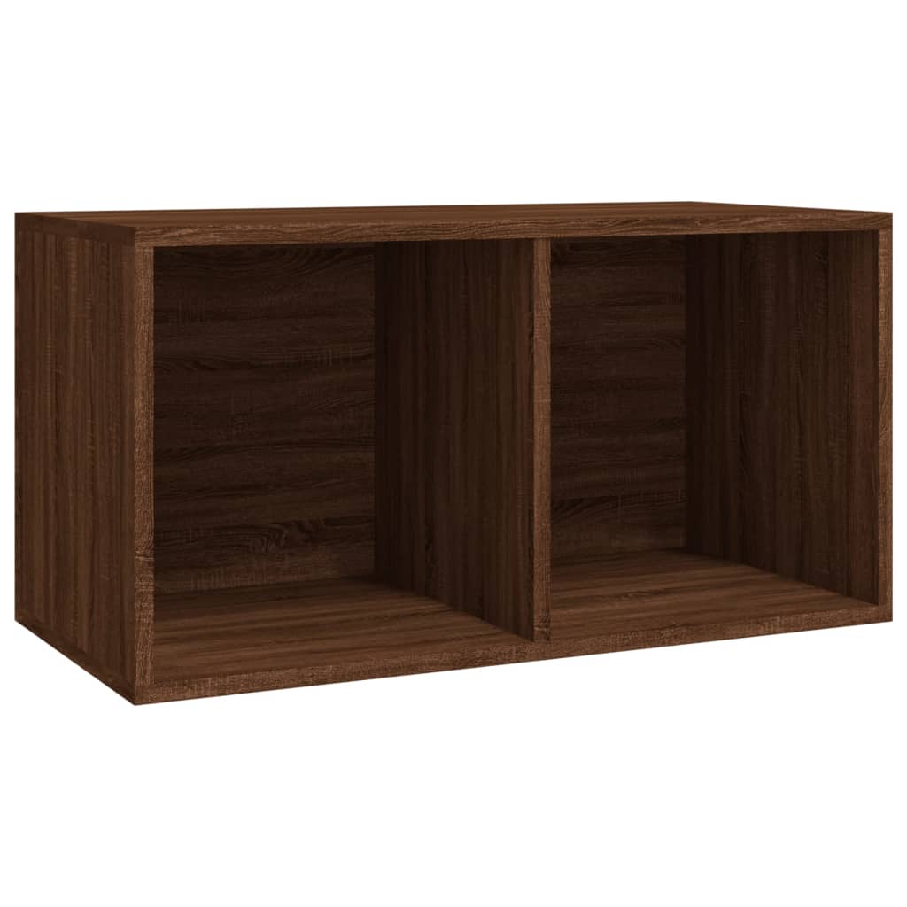 Opbergbox voor LP's 71x34x36 cm bewerkt hout bruin eikenkleur