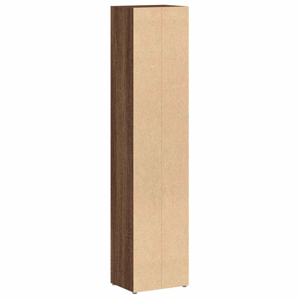 CD-kasten 2 st 21x16x93,5 bewerkt hout bruin eikenkleur