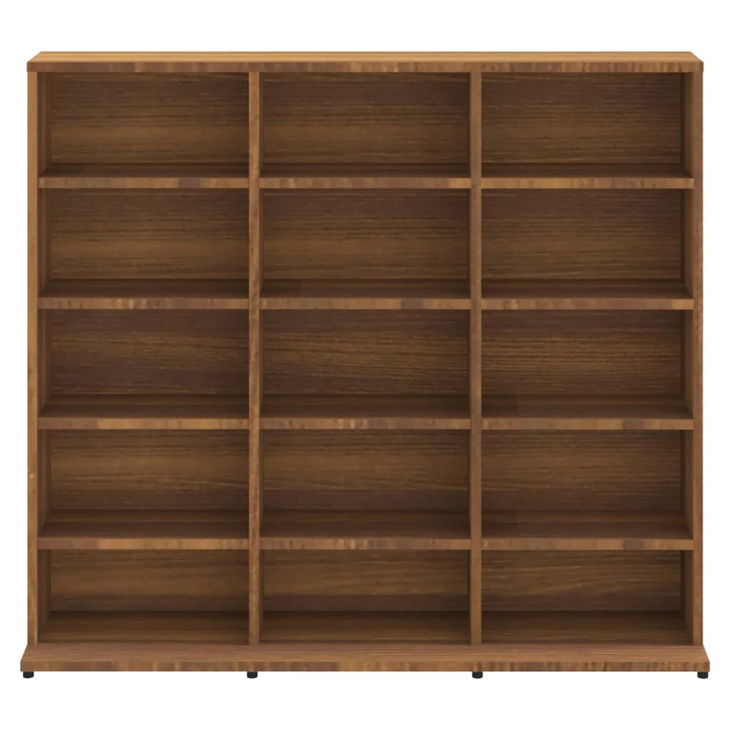 Cd-kast 102x23x89,5 cm bewerkt hout bruin eikenkleur