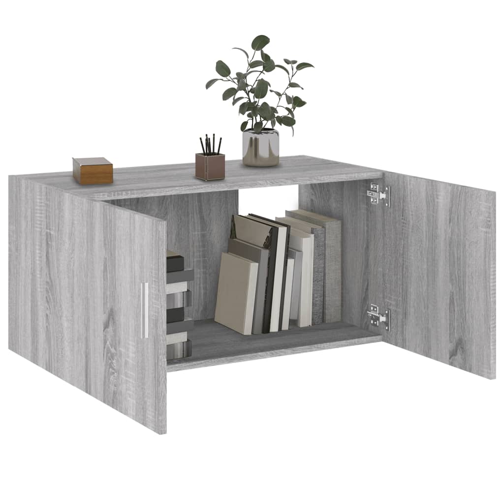 Hangkast 80x39x40 cm bewerkt hout grijs sonoma eikenkleurig