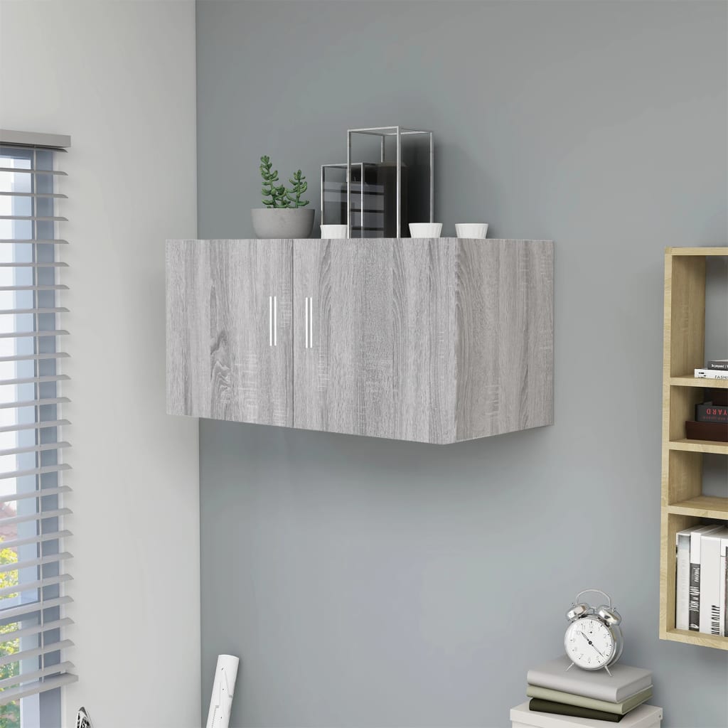 Hangkast 80x39x40 cm bewerkt hout grijs sonoma eikenkleurig