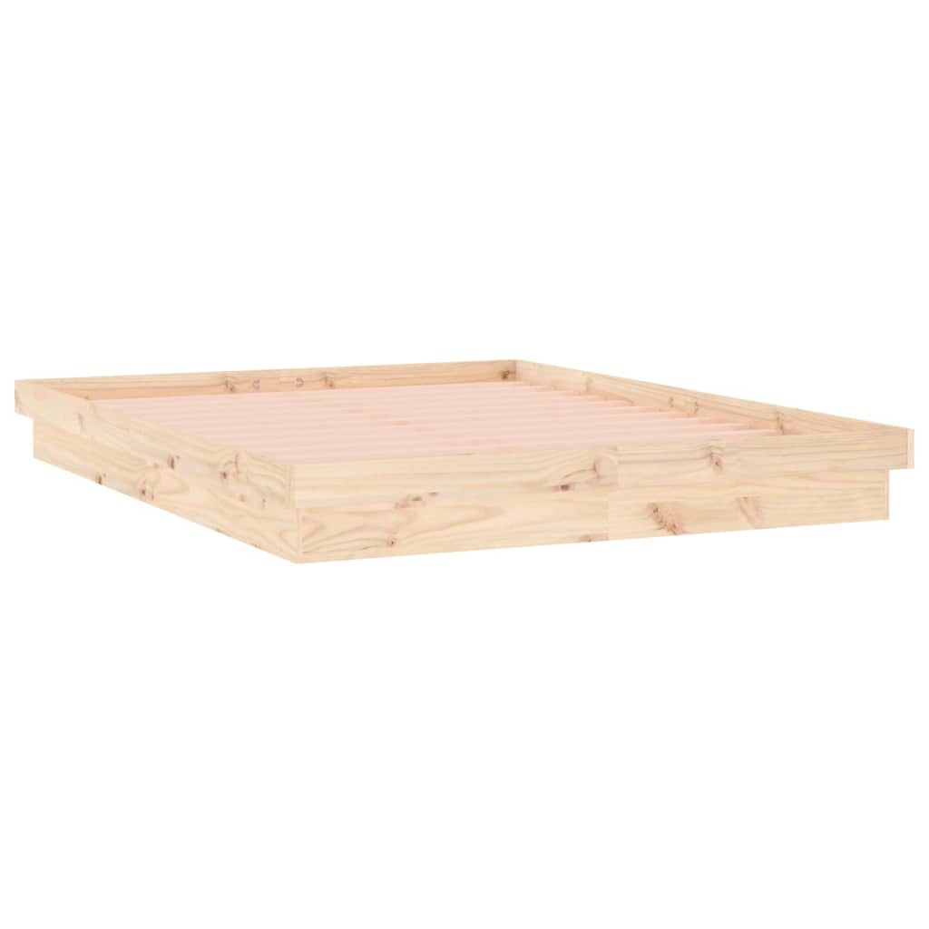 Bedframe LED massief hout 120x200 cm