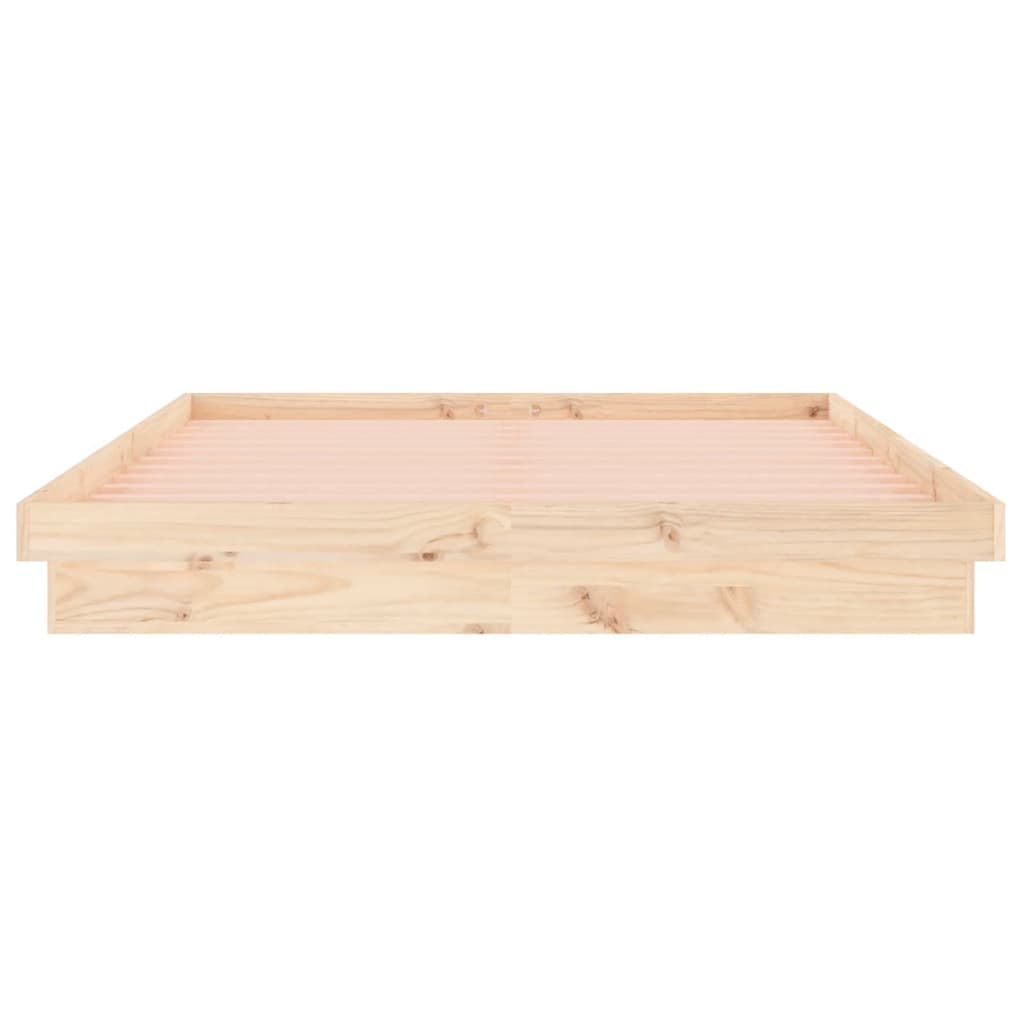 Bedframe LED massief hout 120x200 cm