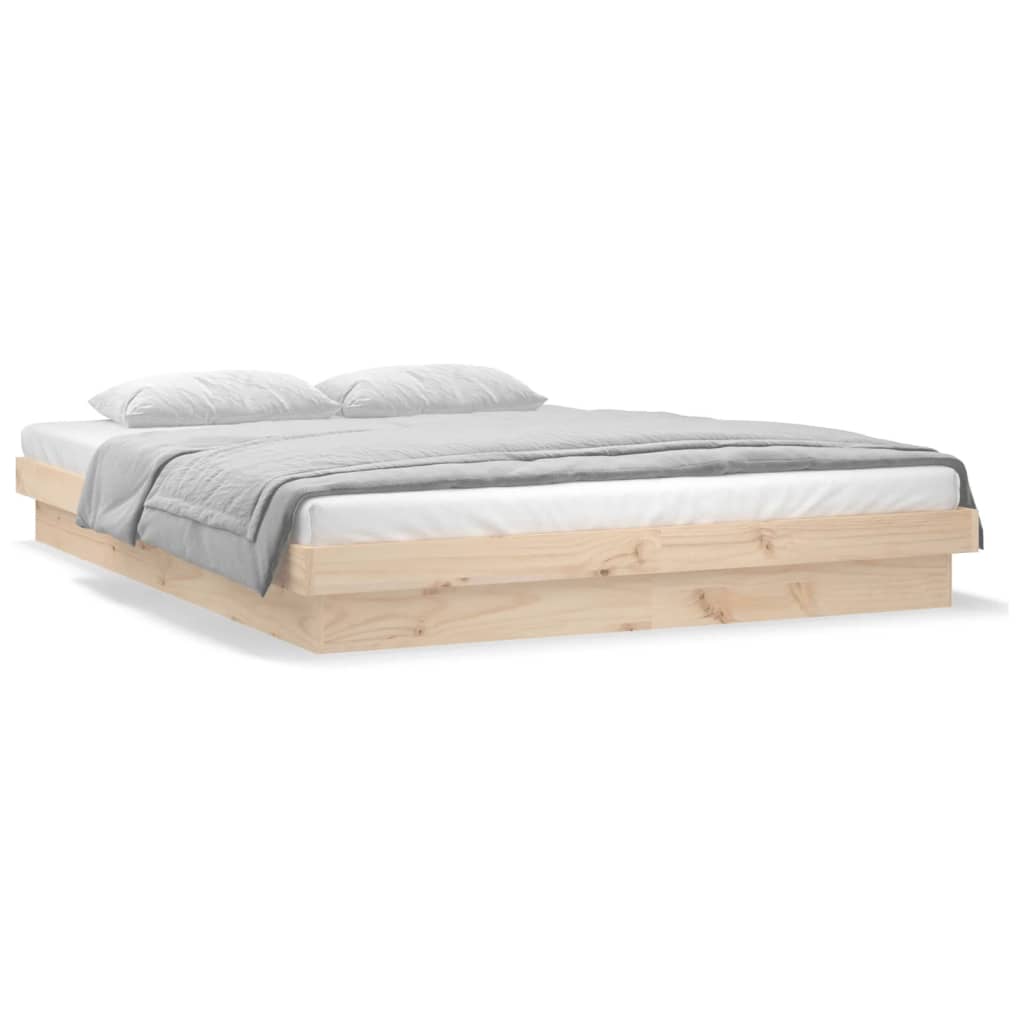 Bedframe LED massief hout 150x200 cm King Size