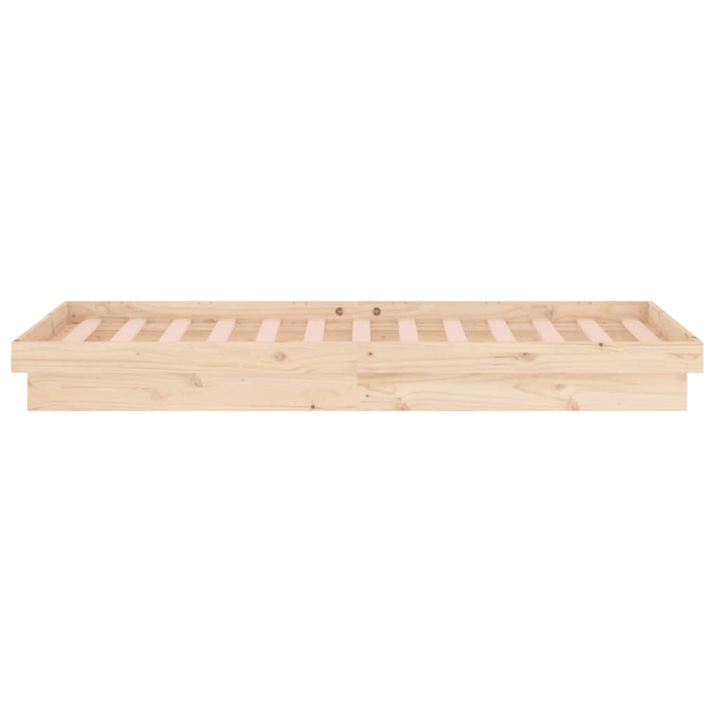 Bedframe LED massief hout 75x190 cm