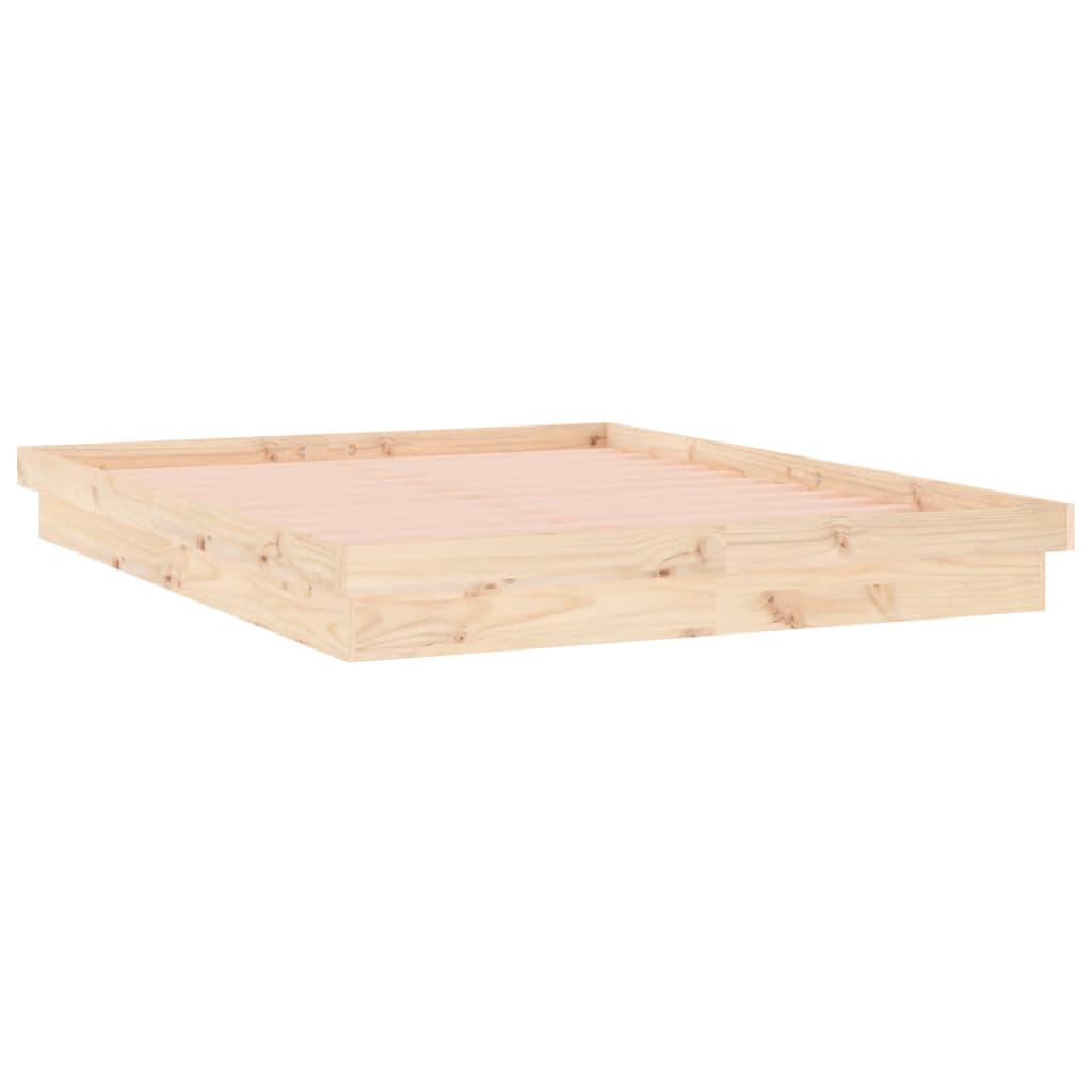 Bedframe LED massief hout 120x190 cm