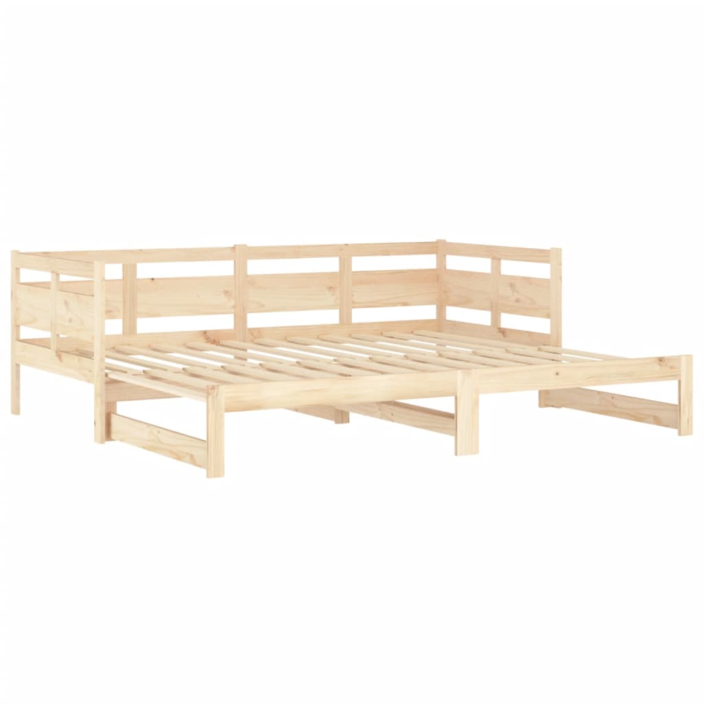 Slaapbank uitschuifbaar massief grenenhout 2x(90x200) cm