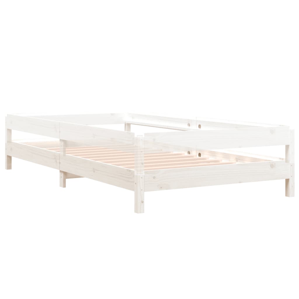 Bed stapelbaar 100x200 cm massief grenenhout wit