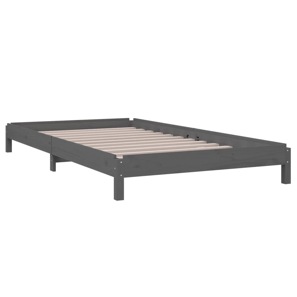 Bed stapelbaar 100x200 cm massief grenenhout grijs