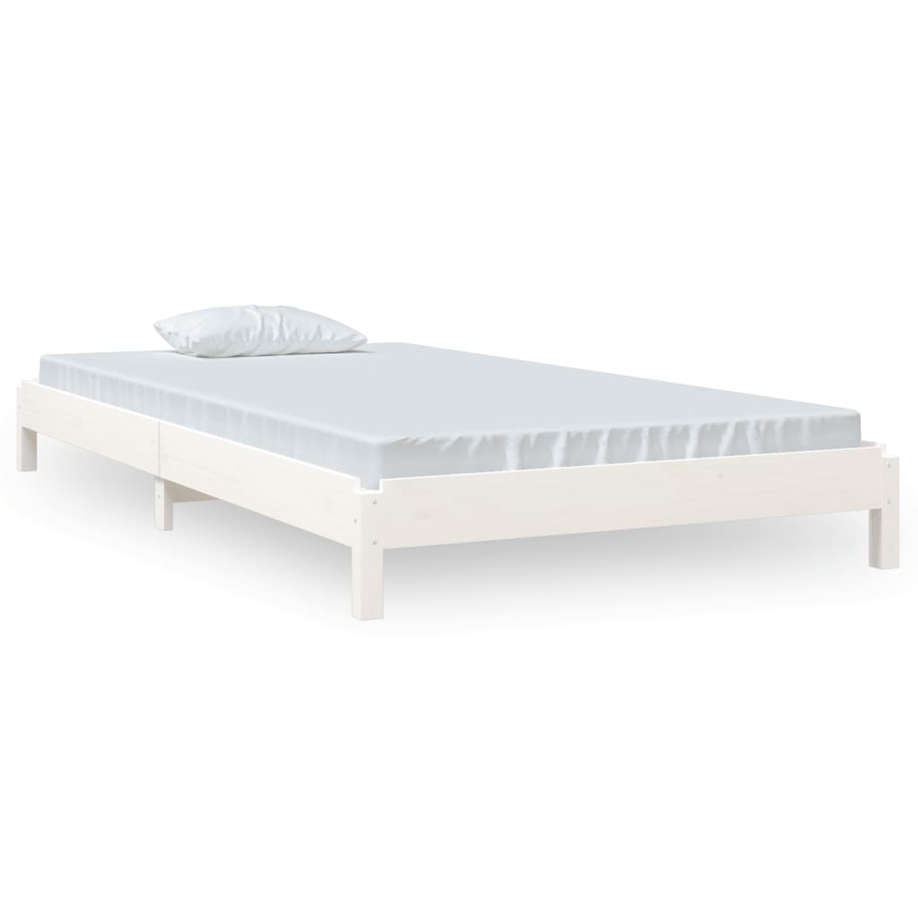 Bed stapelbaar 80x200 cm massief grenenhout wit