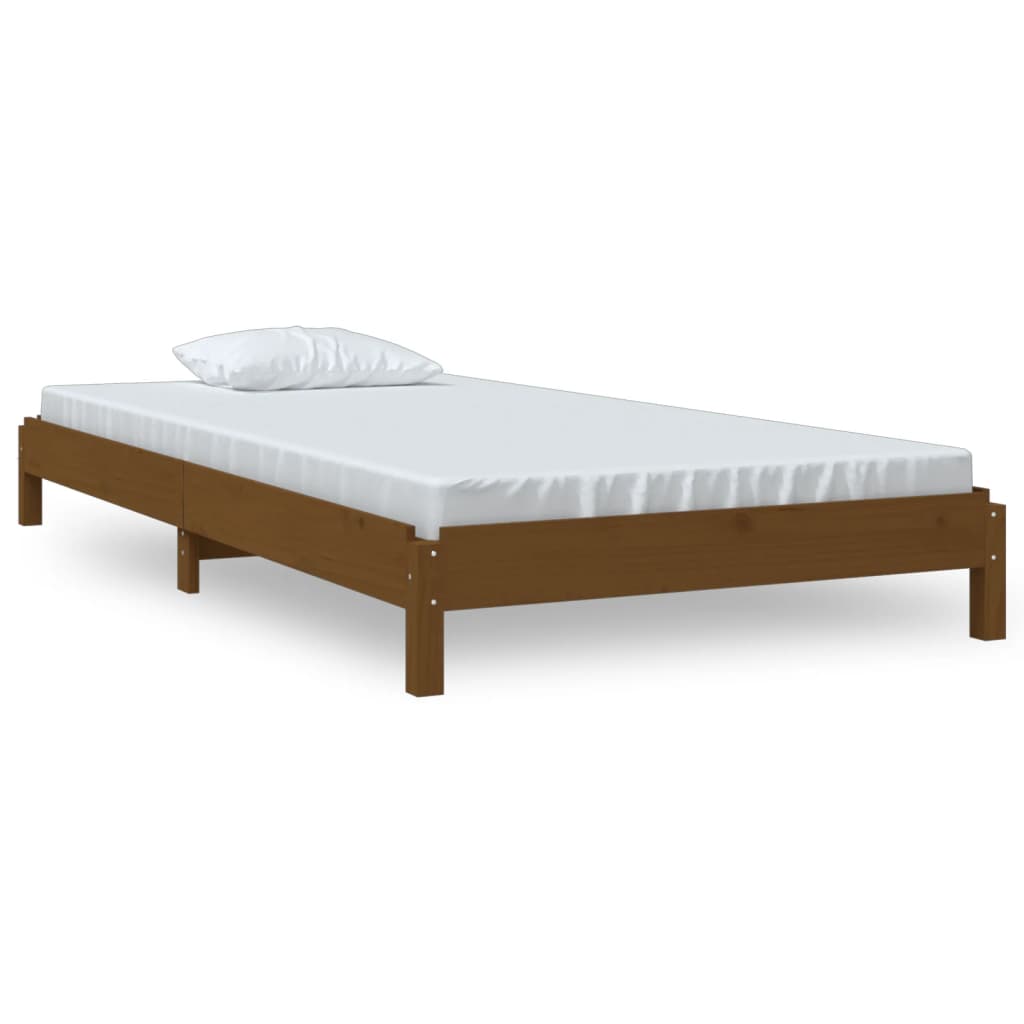 Bed stapelbaar 90x190 cm massief grenenhout honingbruin