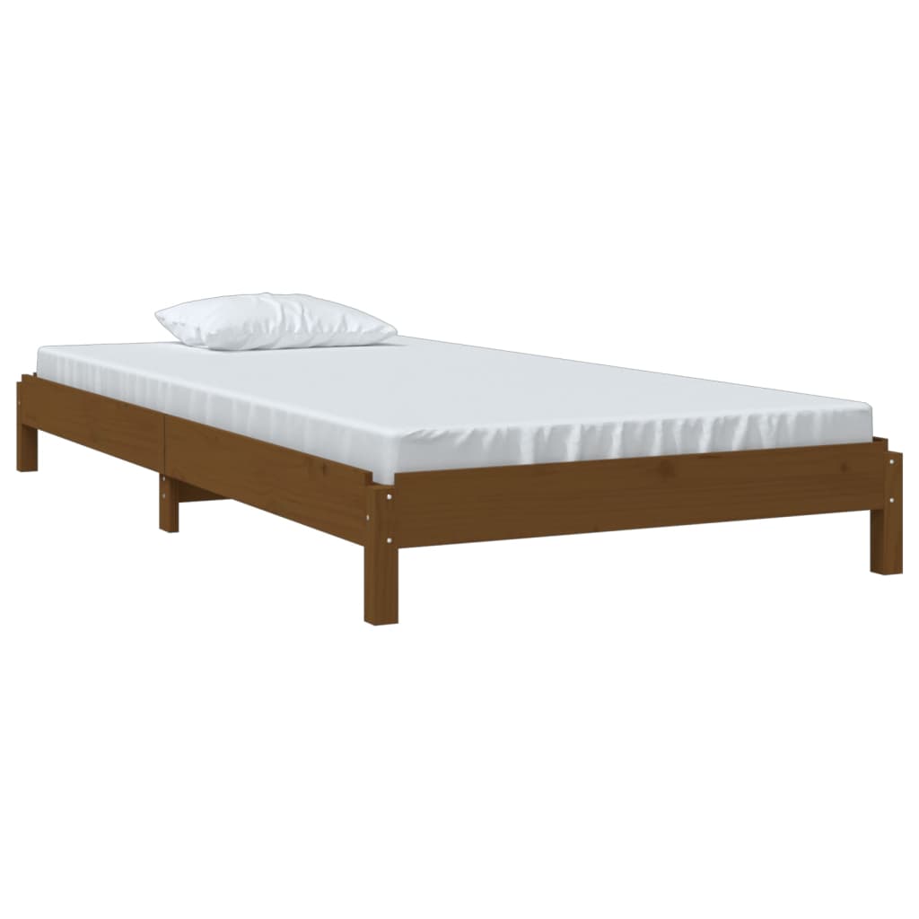 Bed stapelbaar 90x190 cm massief grenenhout honingbruin