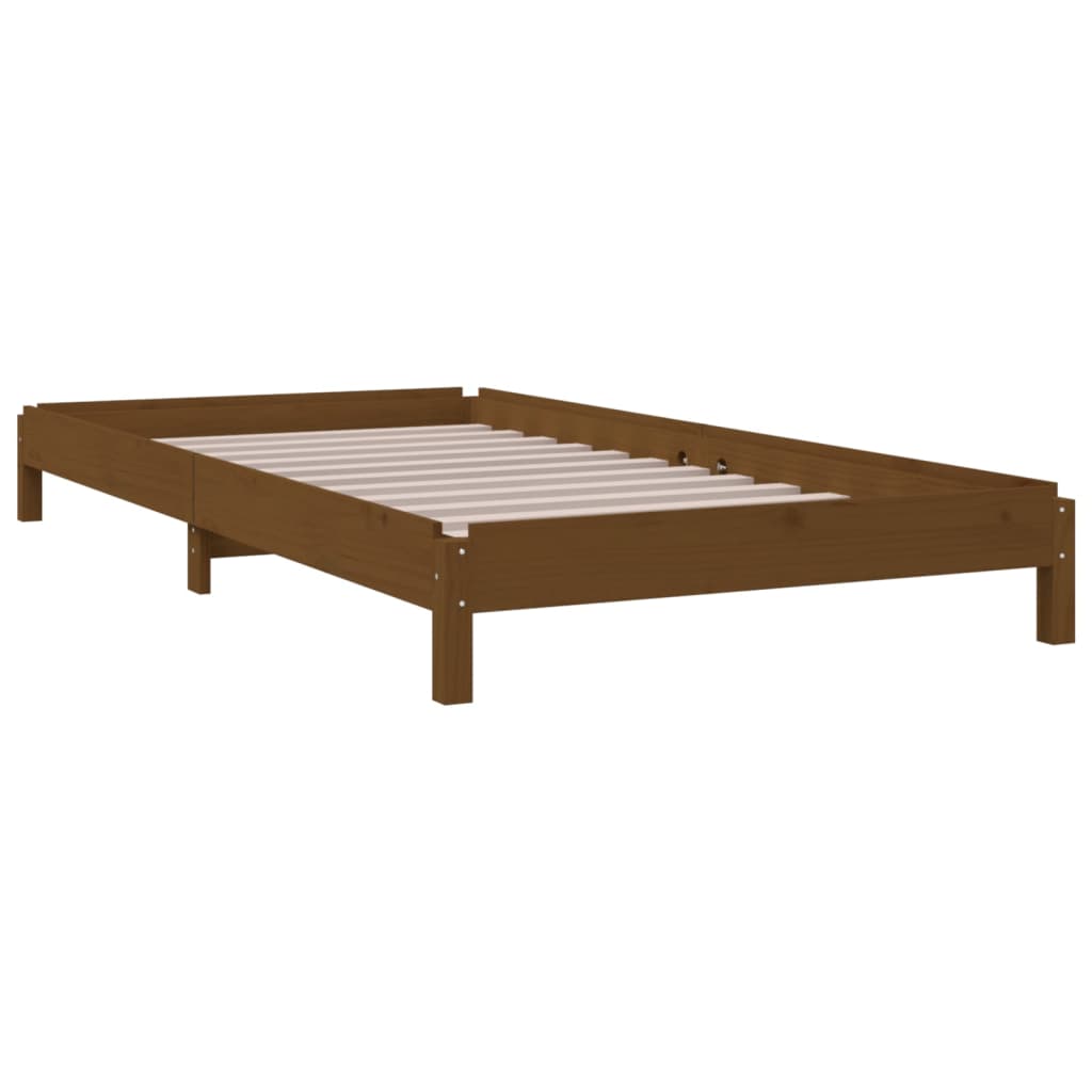 Bed stapelbaar 90x190 cm massief grenenhout honingbruin