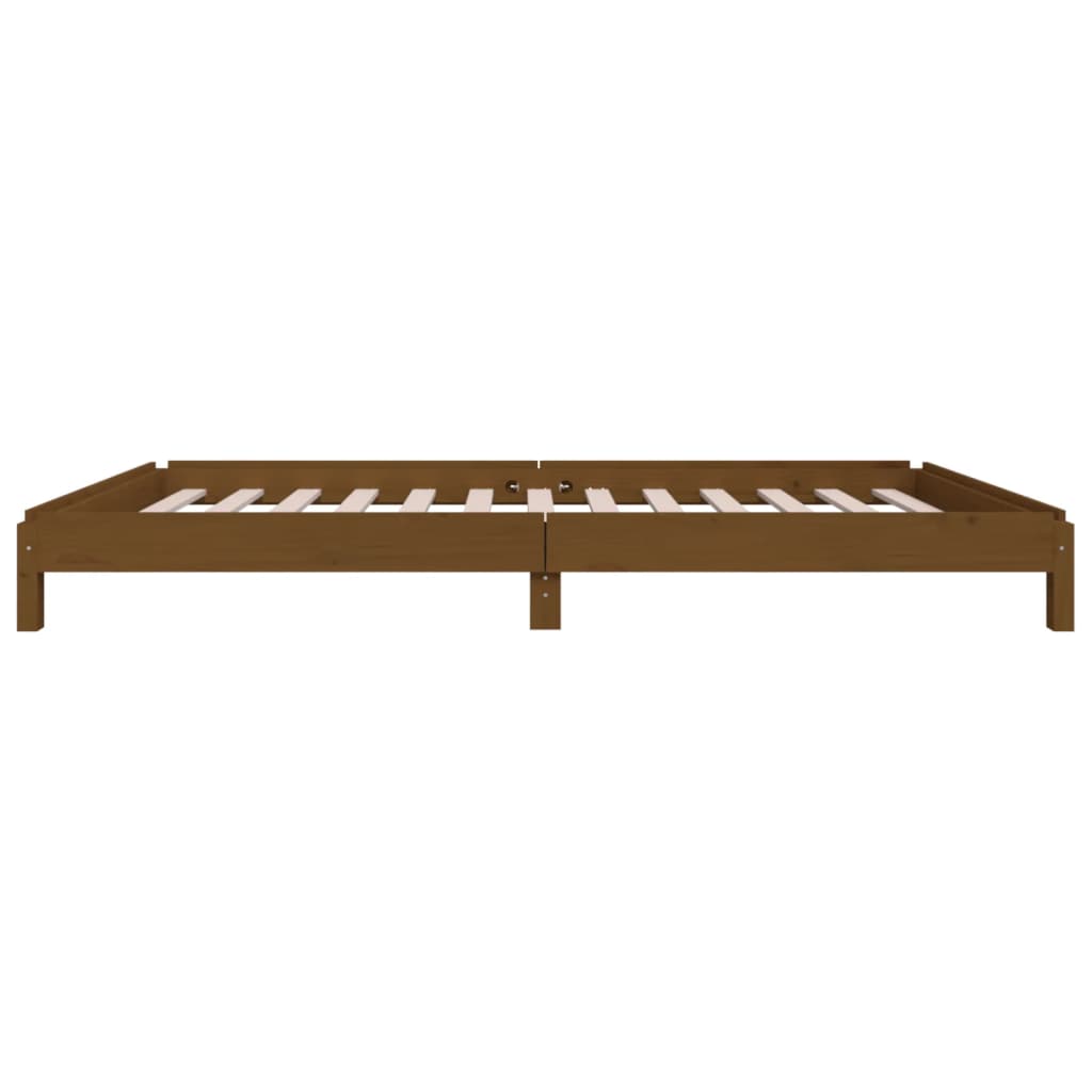 Bed stapelbaar 90x190 cm massief grenenhout honingbruin