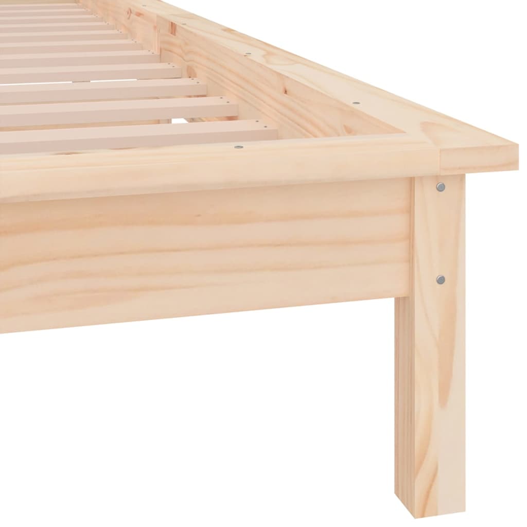 Bedframe LED massief hout 90x200 cm