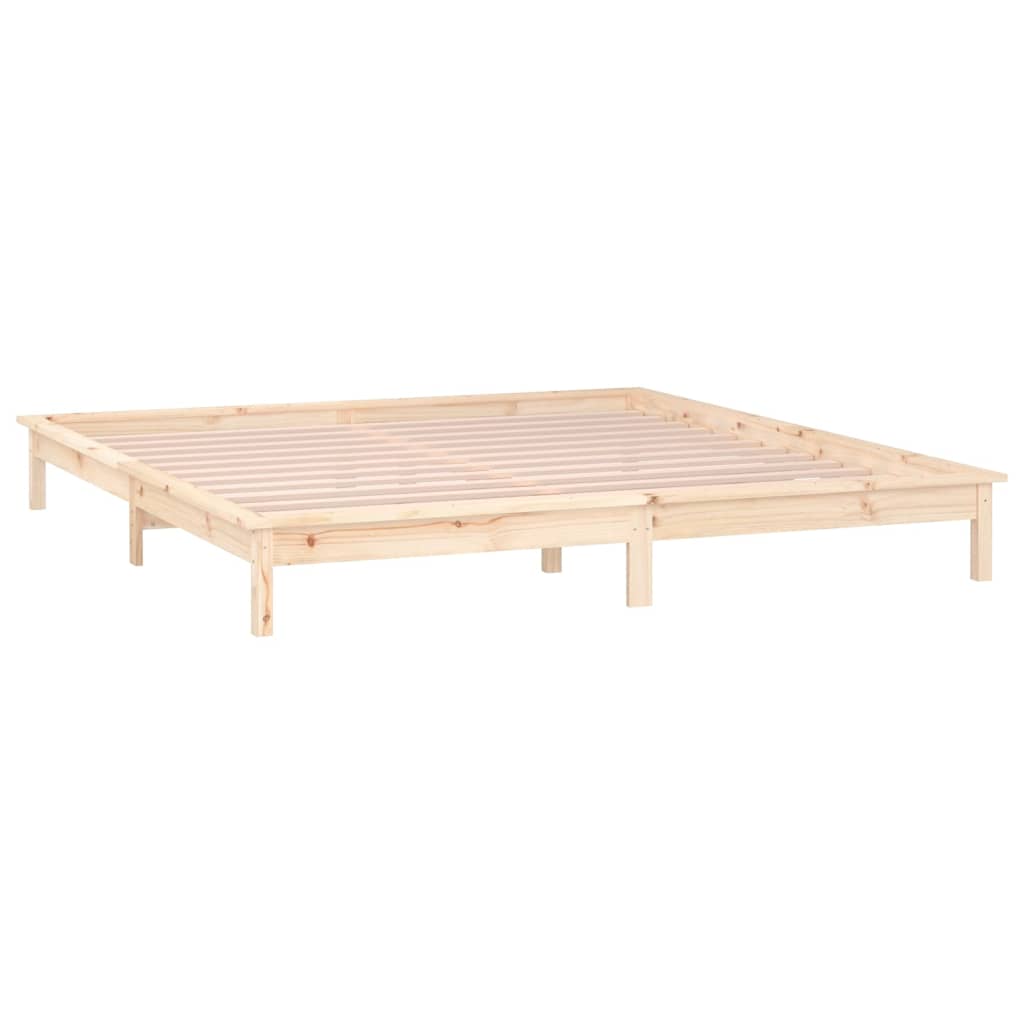 Bedframe LED massief hout 120x200 cm