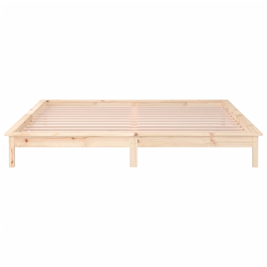 Bedframe LED massief hout 120x200 cm