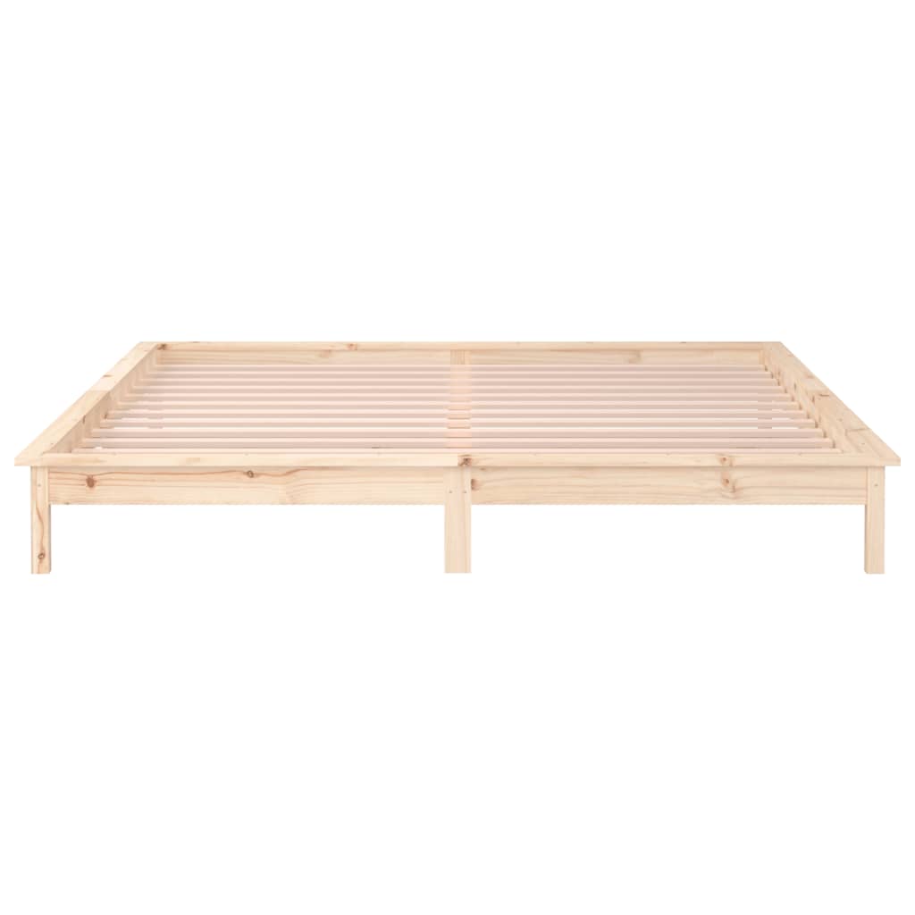 Bedframe LED massief hout 150x200 cm