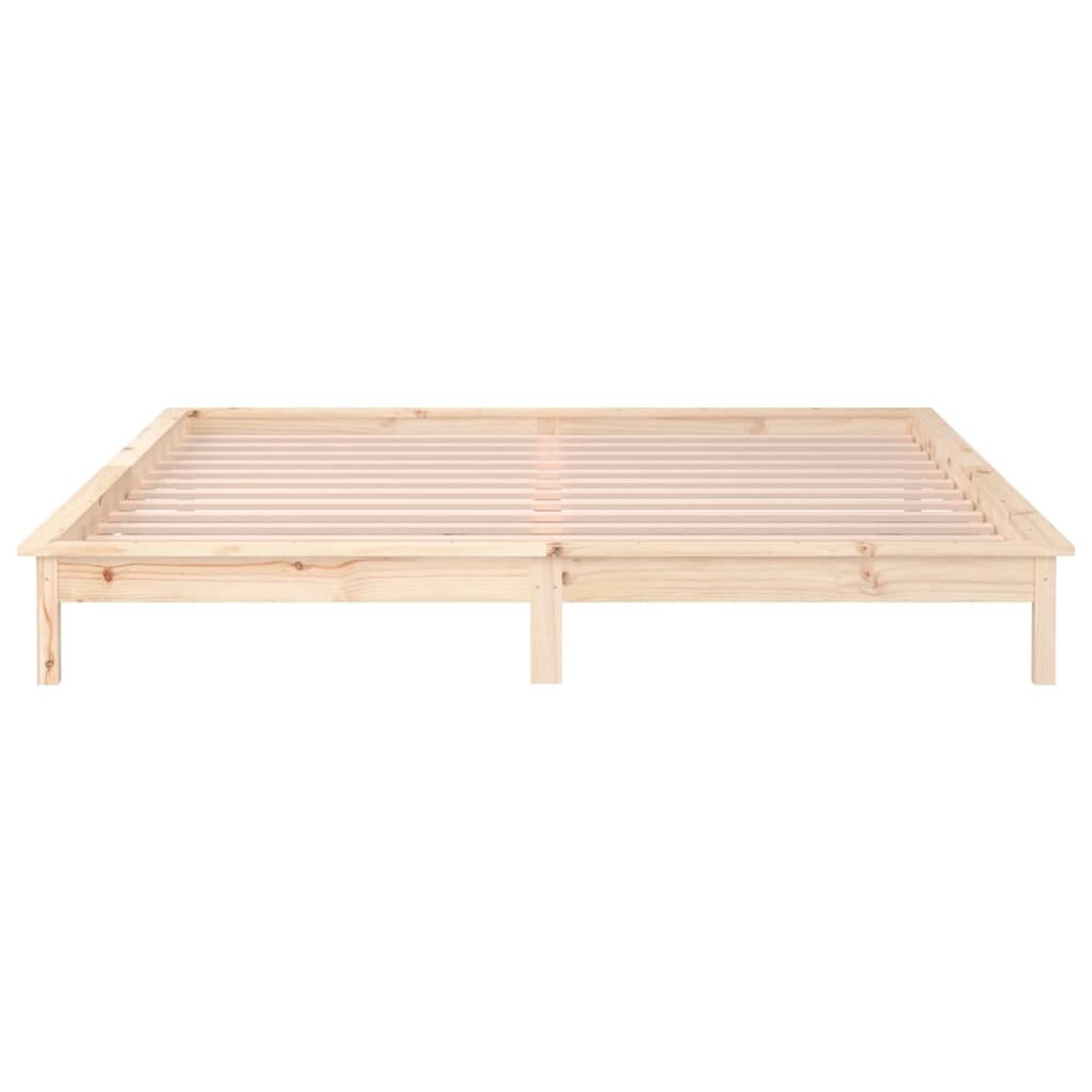 Bedframe LED massief hout 120x190 cm