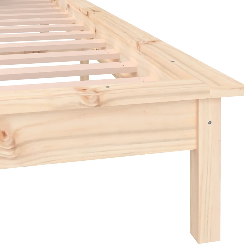 Bedframe LED massief hout 120x190 cm