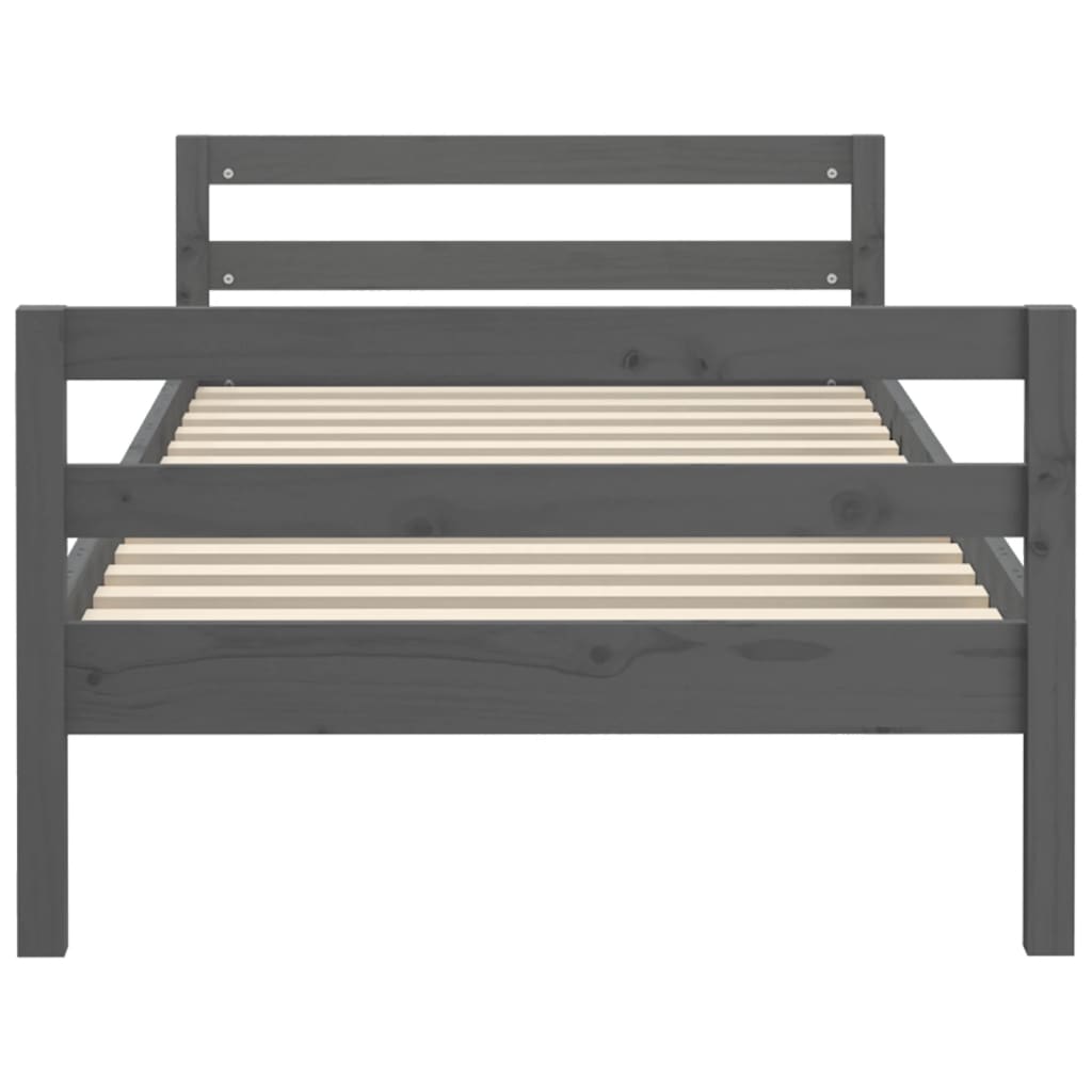 Bedframe 90x190 cm massief grenenhout grijs