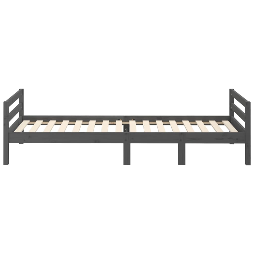 Bedframe 90x190 cm massief grenenhout grijs