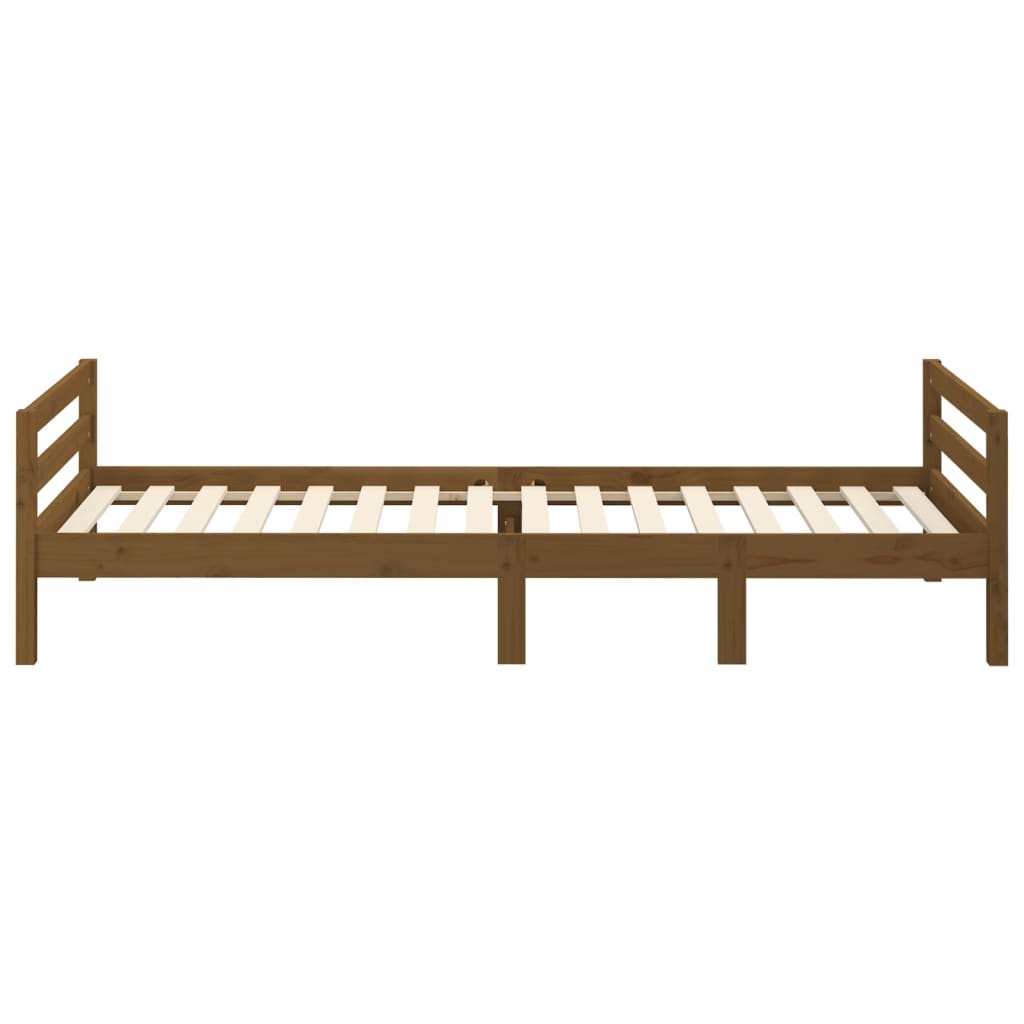 Bedframe 90x190 cm massief grenenhout honingbruin