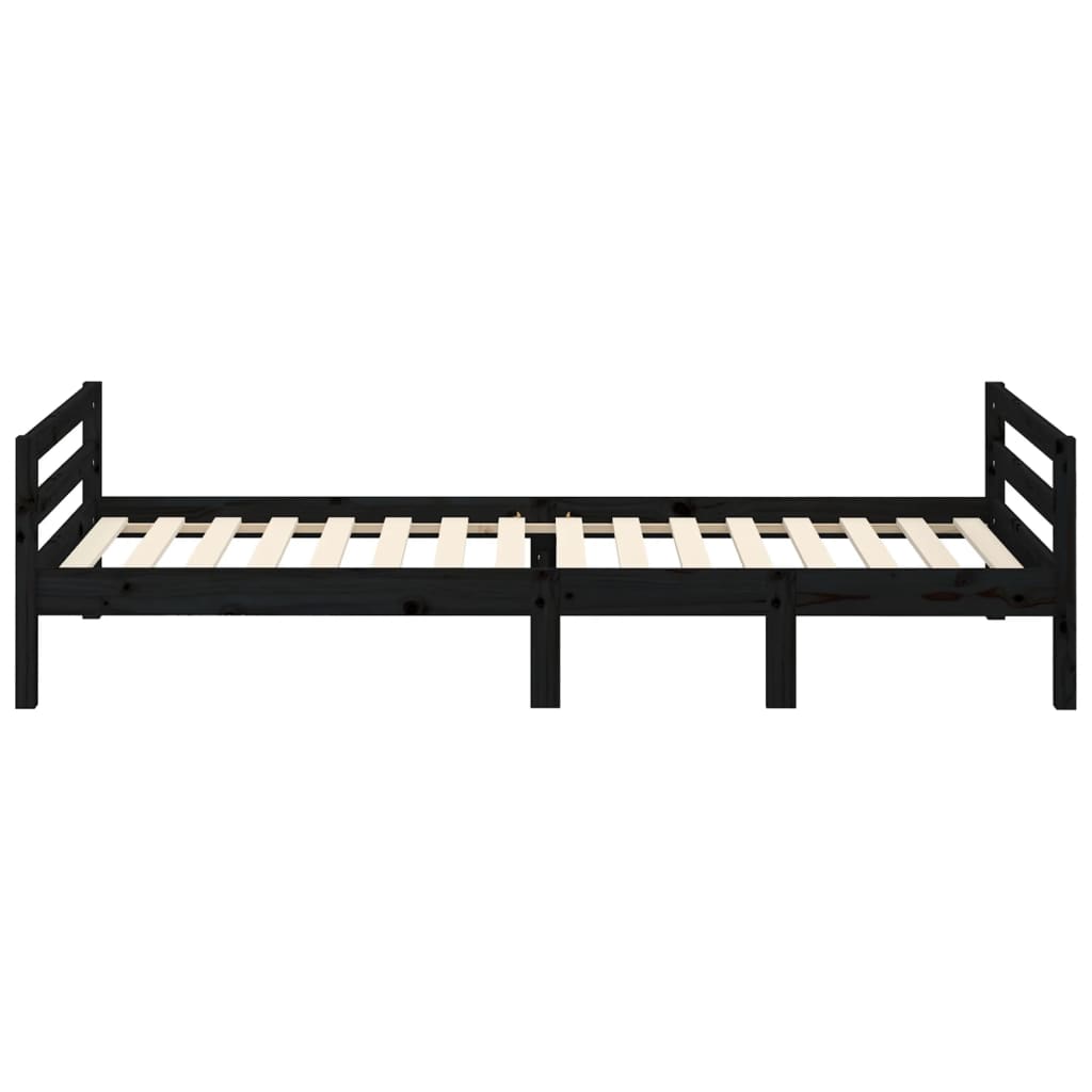 Bedframe 90x190 cm massief grenenhout zwart