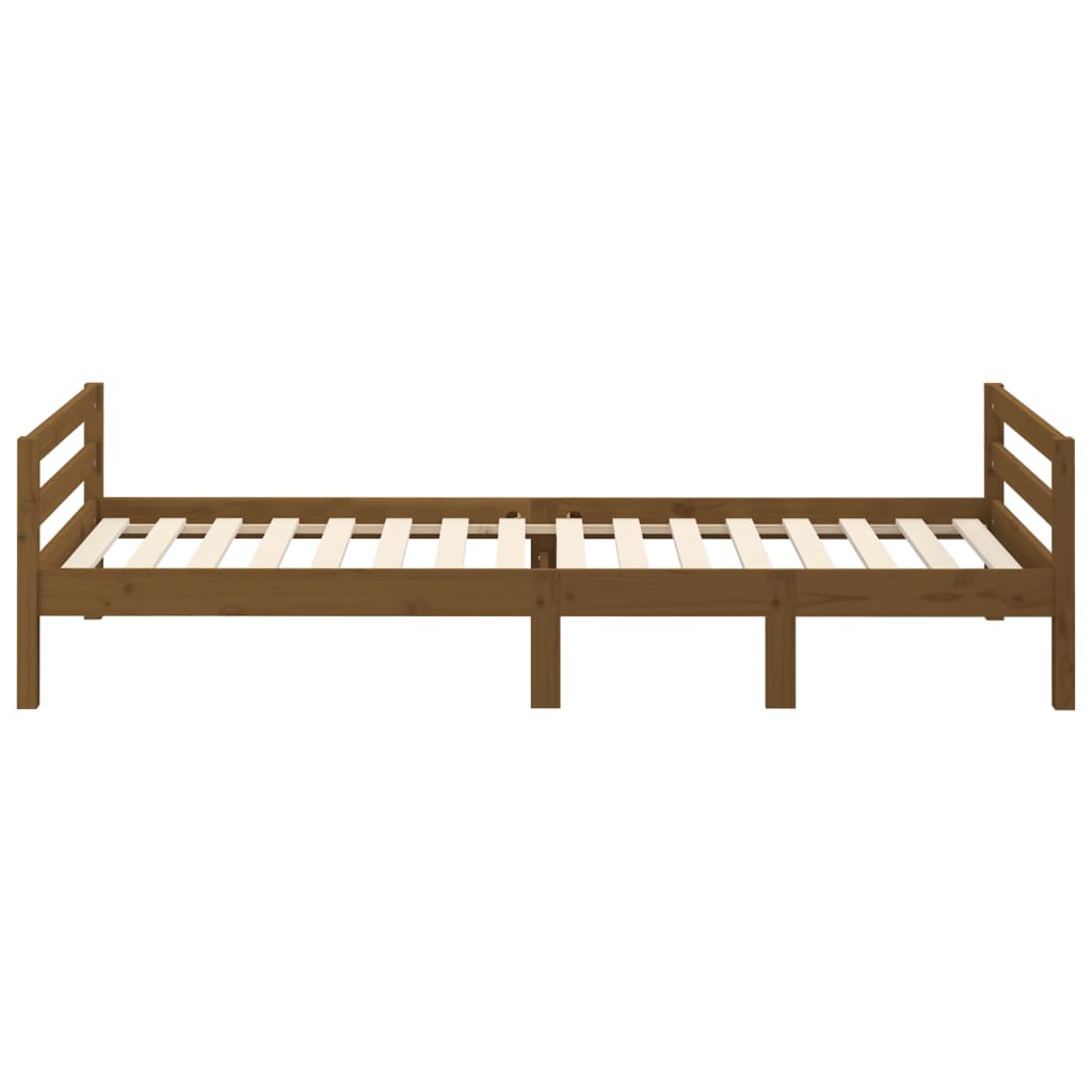 Bedframe 75x190 cm massief grenenhout honingbruin