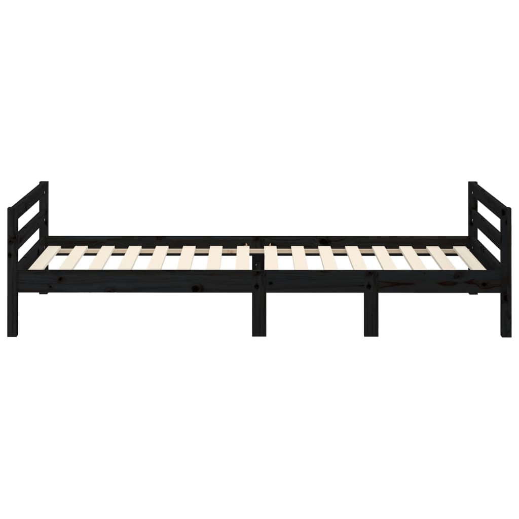 Bedframe 75x190 cm massief grenenhout zwart