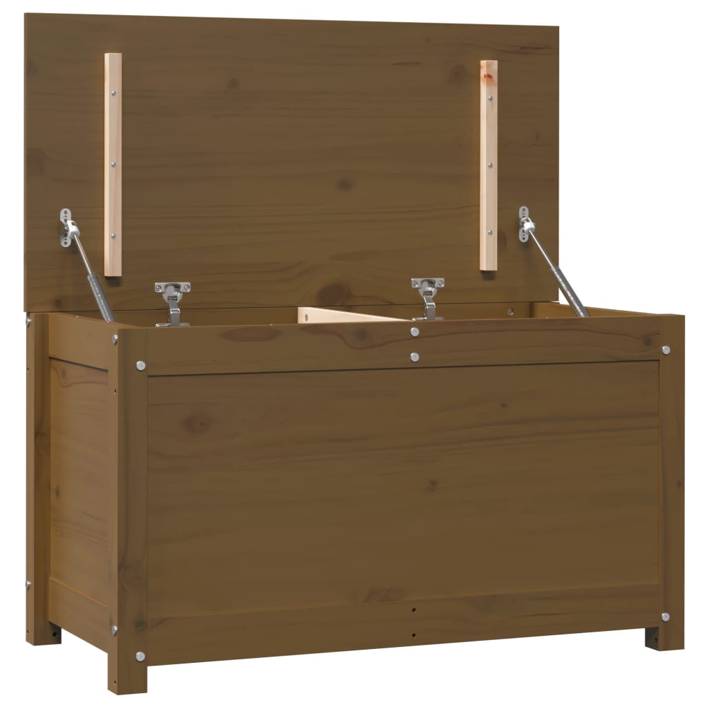 Opbergbox honingbruin 80x40x45,5 cm massief grenenhout