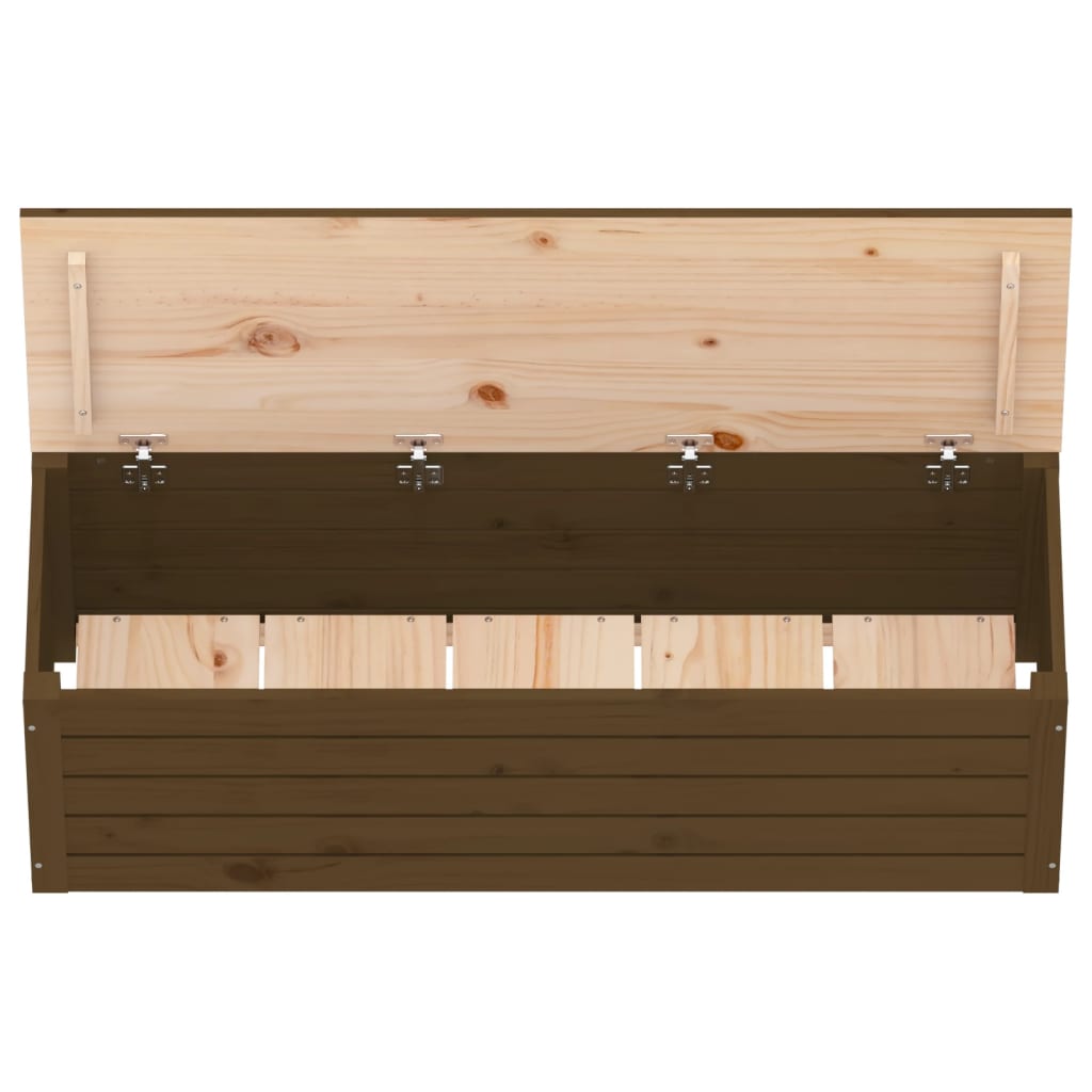 Opbergbox honingbruin 109x36,5x33 cm massief grenenhout