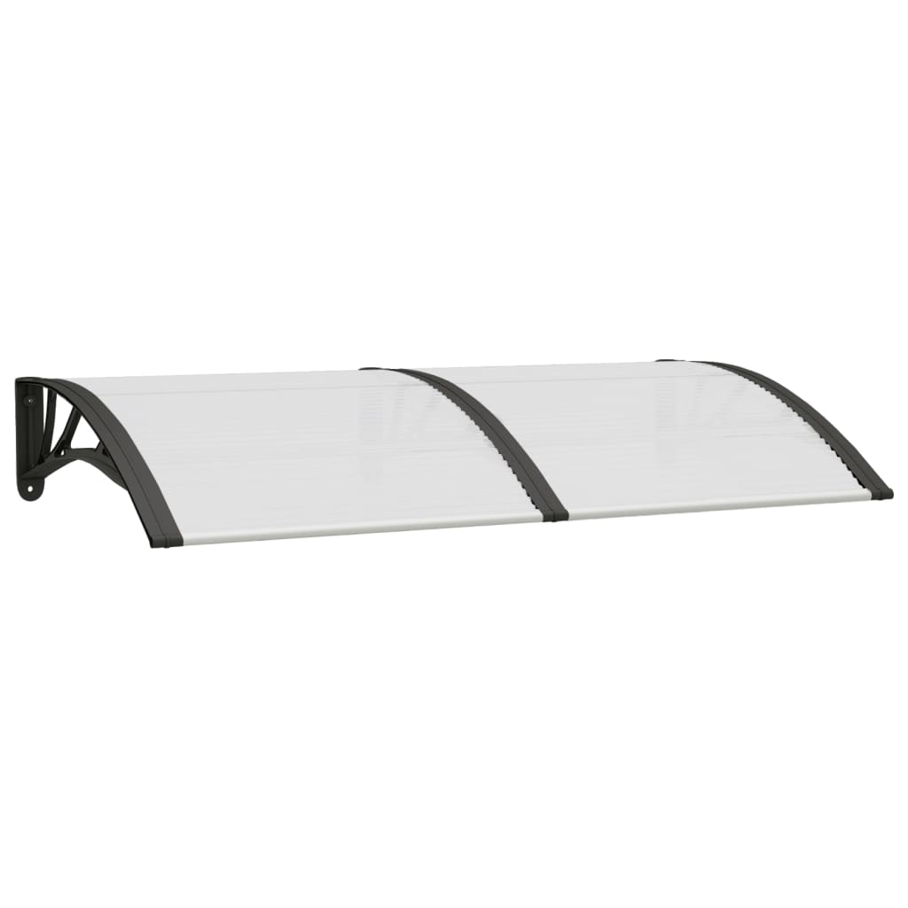 Deurluifel 150x75 cm polycarbonaat zwart en transparant