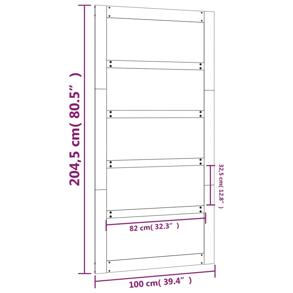 Schuifdeur 100x1,8x204,5 cm massief grenenhout