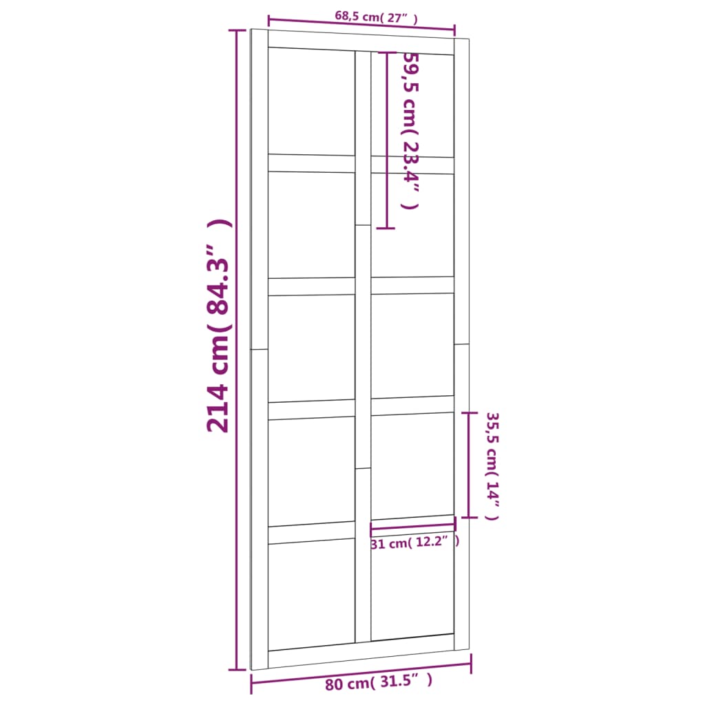 Schuifdeur 80x1,8x214 cm massief grenenhout