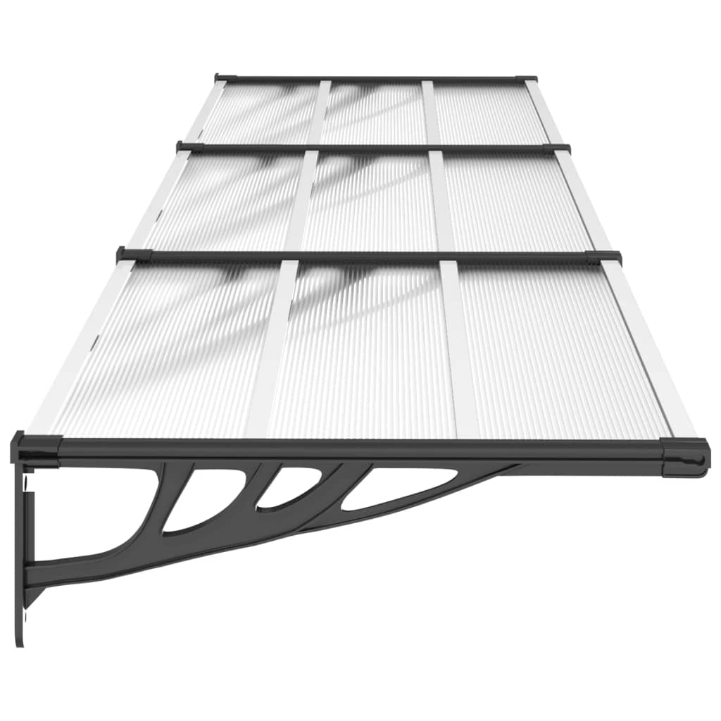 Deurluifel 358,5x90 cm polycarbonaat zwart en transparant