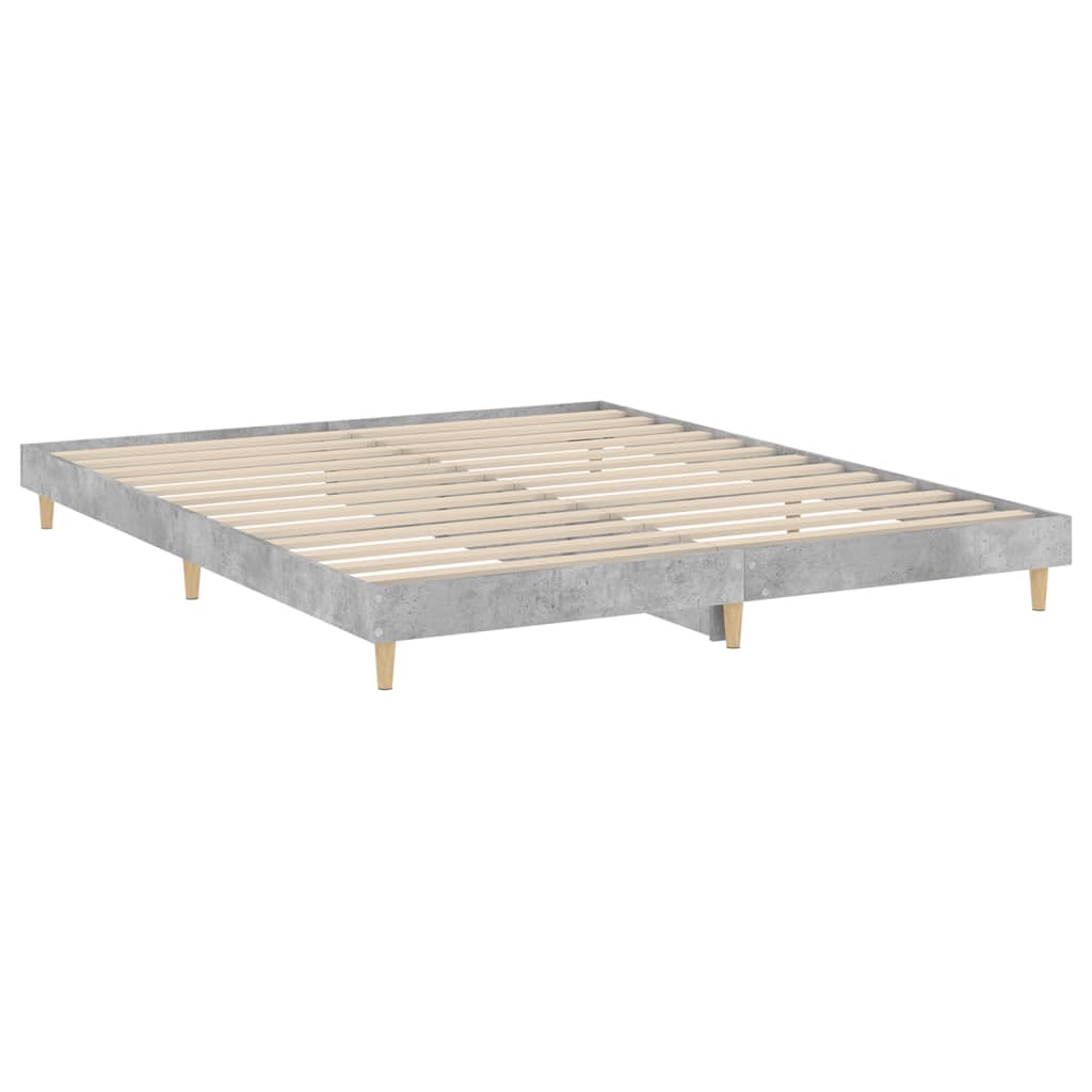 Bedframe bewerkt hout betongrijs 200x200 cm