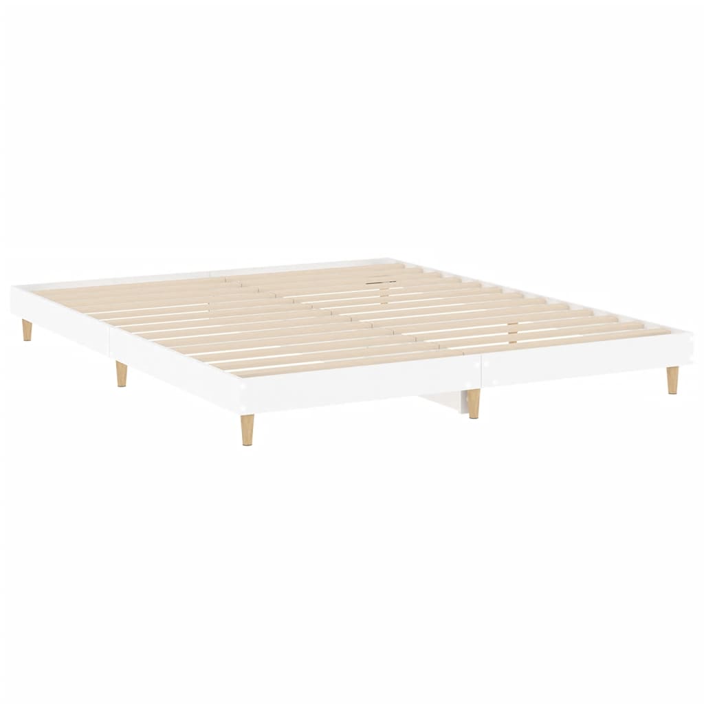 Bedframe bewerkt hout wit 180x200 cm