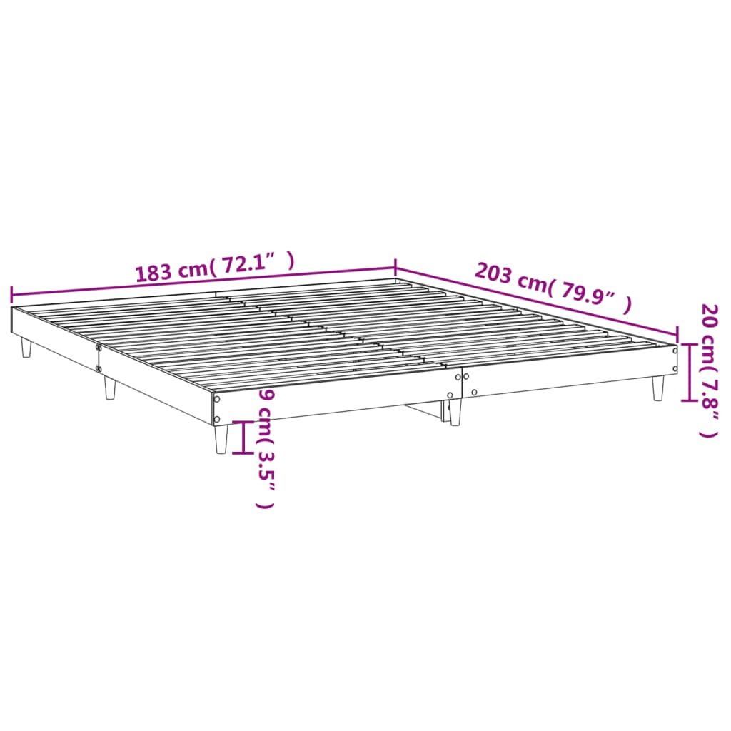 Bedframe bewerkt hout wit 180x200 cm