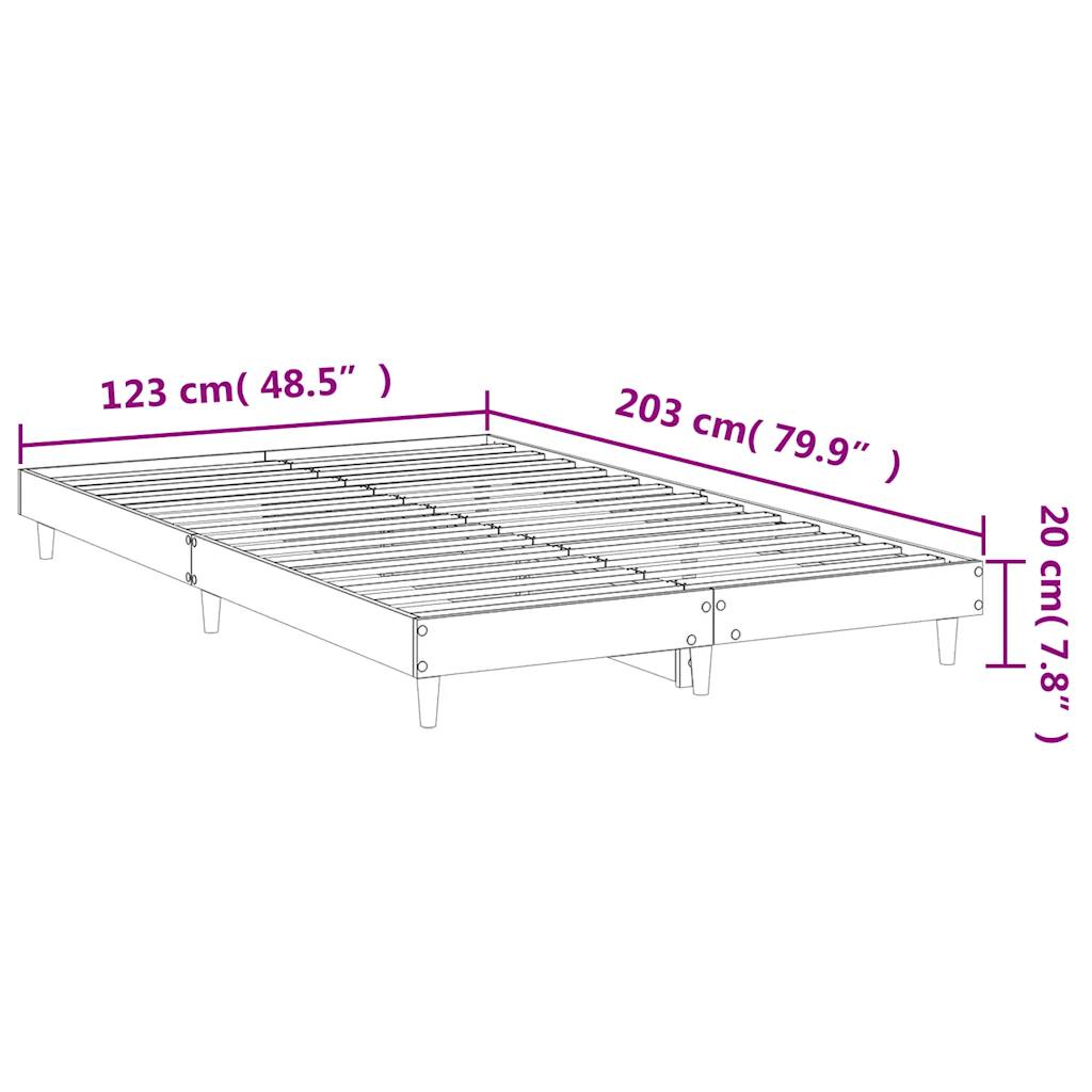 Bedframe LED massief hout wit 120x200 cm